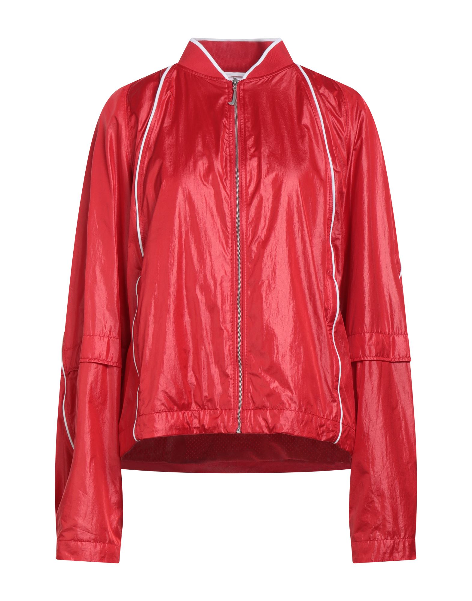 윈드브레이커, 테크니컬 패브릭, 브랜드 로고, 파이핑 트림, 솔리드 컬러, 크루넥, 롱 슬리브, 스냅버튼 커프스, 안감있음, 지퍼 여밈, 지퍼 포켓, 세탁기로 세탁, 표백 금지, 건조기 사용가능. 이미지