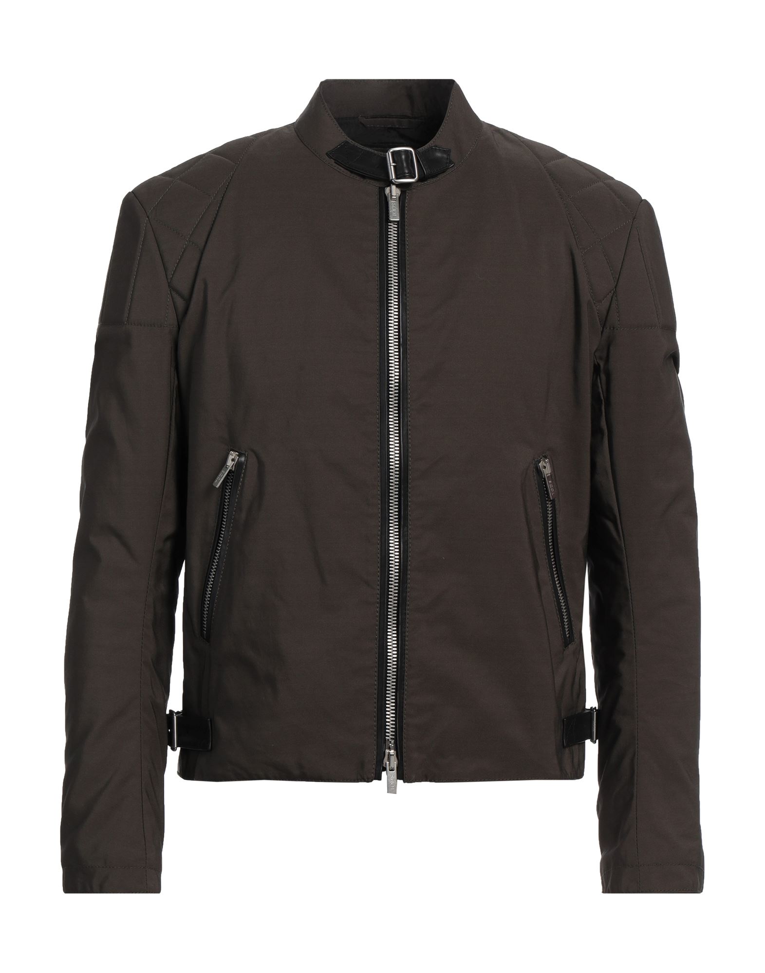 캐주얼 자켓, 테크니컬 패브릭, 가죽 인서트, 장식 디테일 솔리드 컬러, 스탠드 칼라, 싱글브레스티드, 롱 슬리브, 안감있음, 지퍼 여밈, 멀티 포켓, 동물성 비섬유 자재 함유, 전문 세탁 또는 드라이클리닝, 표백 금지, 건조기 사용불가, 다림질 금지. 이미지