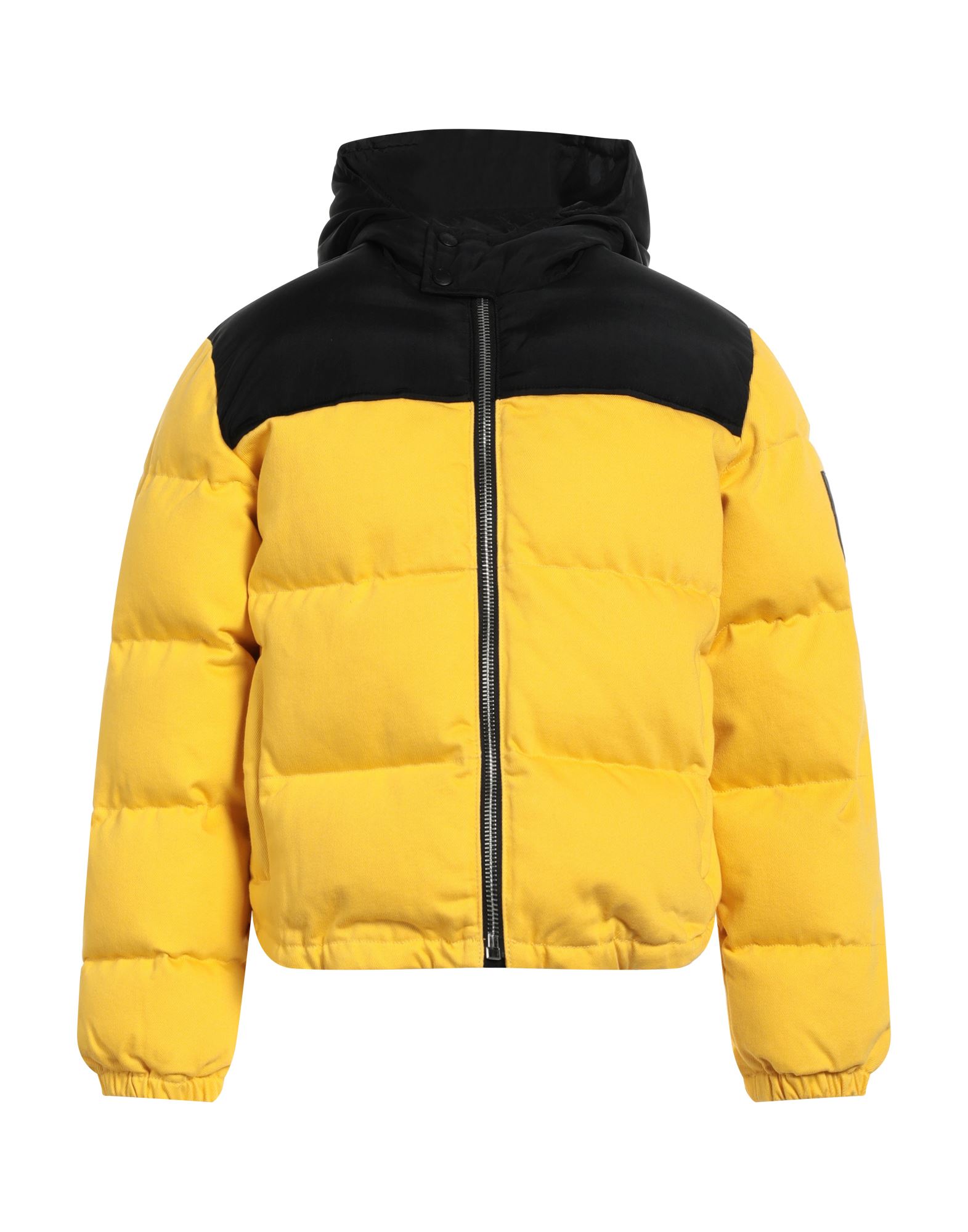 우븐, 브랜드 로고, 투톤 패턴, 후드, 싱글브레스티드, 롱 슬리브, 합성 충전재, 멀티 포켓, 쇼트 다운 자켓. 이미지