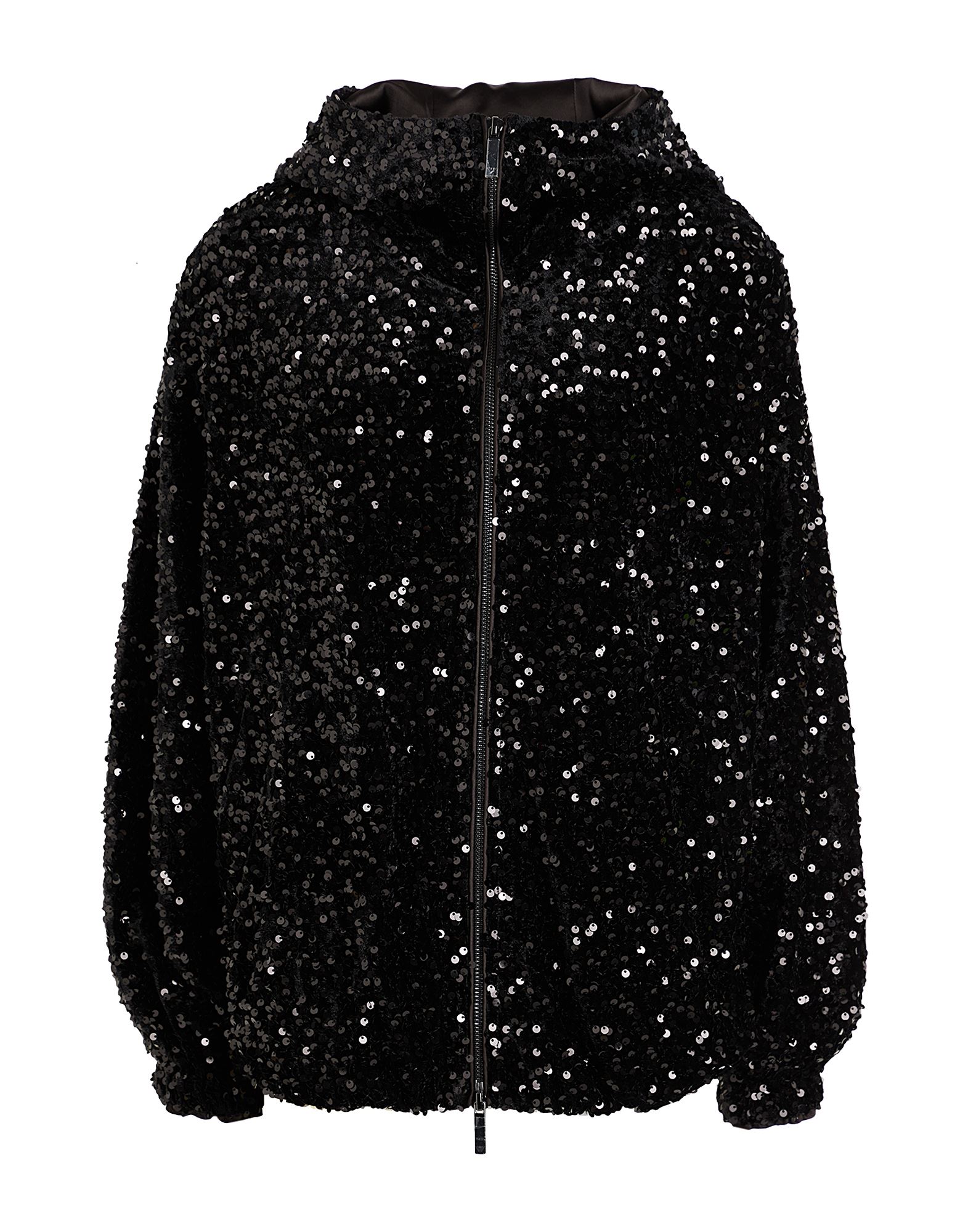 캐주얼 자켓, 벨벳, 장식 디테일 솔리드 컬러, 시퀸, 후드, 싱글브레스티드, 롱 슬리브, 엘라스틱 커프스, 안감있음, 지퍼 여밈, 슬릿 포켓, 손세탁, 표백 금지, 건조기 사용불가, 스타일과 우아함 그리고 화려함이 어우러진 멋진 파티 룩을 연출해줄 피스. 이미지