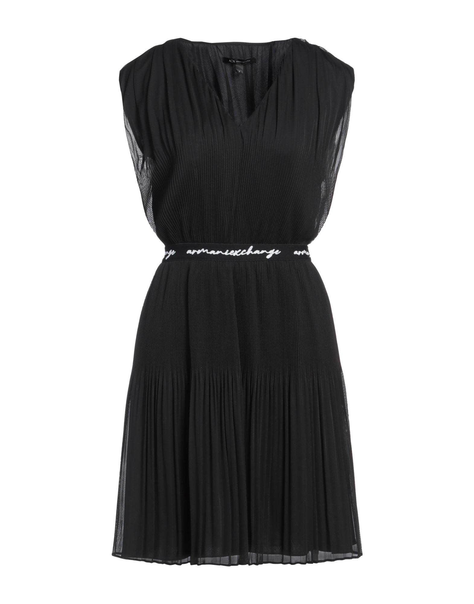 플리츠 드레스, 크레이프, 솔리드 컬러, 장식 부착 없음, v 네크라인, 슬리브리스, 안감있음, 포켓 없음, 손세탁, 표백 금지, 건조기 사용불가, 다림질 금지. 이미지