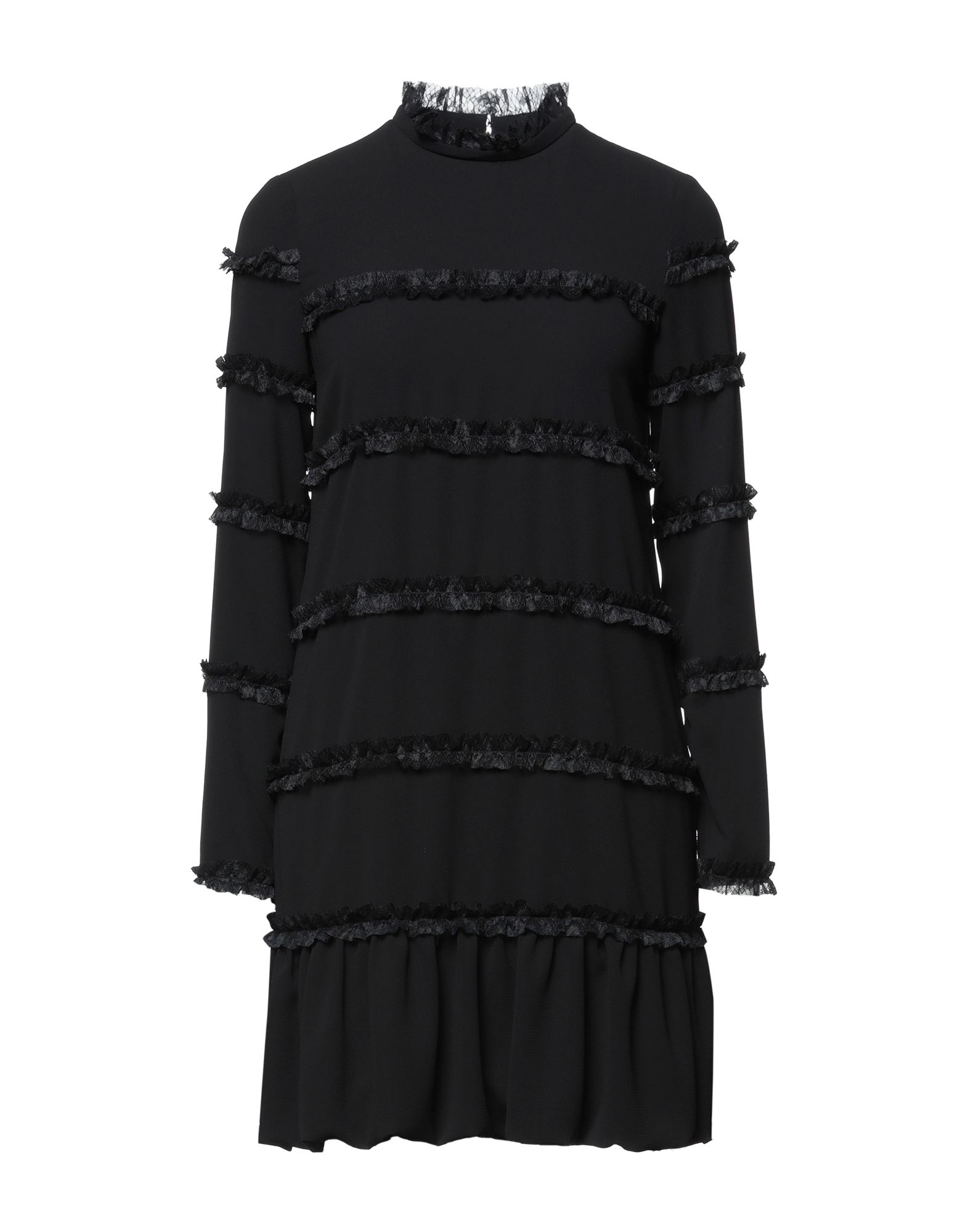 크레이프, 콘트라스트 디테일, 솔리드 컬러, 라운드 네크라인, 롱 슬리브, 포켓 없음, κλείσιμο με φερμουάρ, 안감있음, 스트레치. 이미지