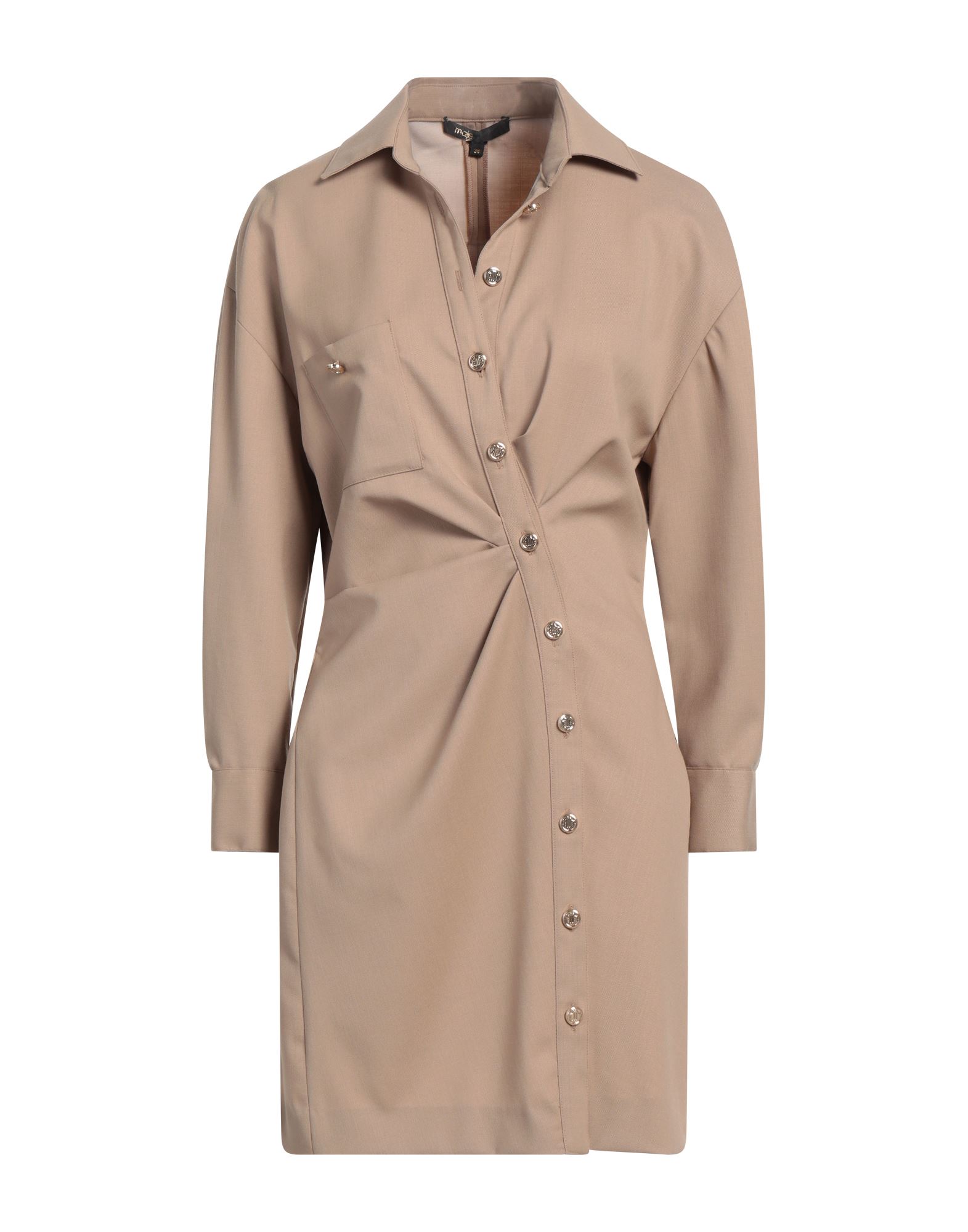 트윌, 장식 부착 없음, 솔리드 컬러, 클래식 칼라, 롱 슬리브, 안감없음, 버튼 여밈, 싱글 포켓, 스트레치, 셔츠 드레스. 이미지