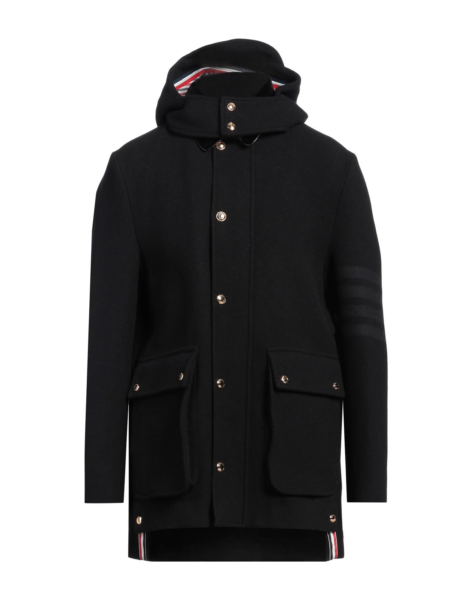 파카, 펠트, 벨벳 트리밍, 솔리드 컬러, 목 부분의 분리 가능한 후드, 롱 슬리브, 부분적으로 안감 처리한 내부, 지퍼 여밈, 스냅버튼 여밈, 멀티 포켓, 드라이클리닝, 표백 금지, 건조기 사용불가. 이미지