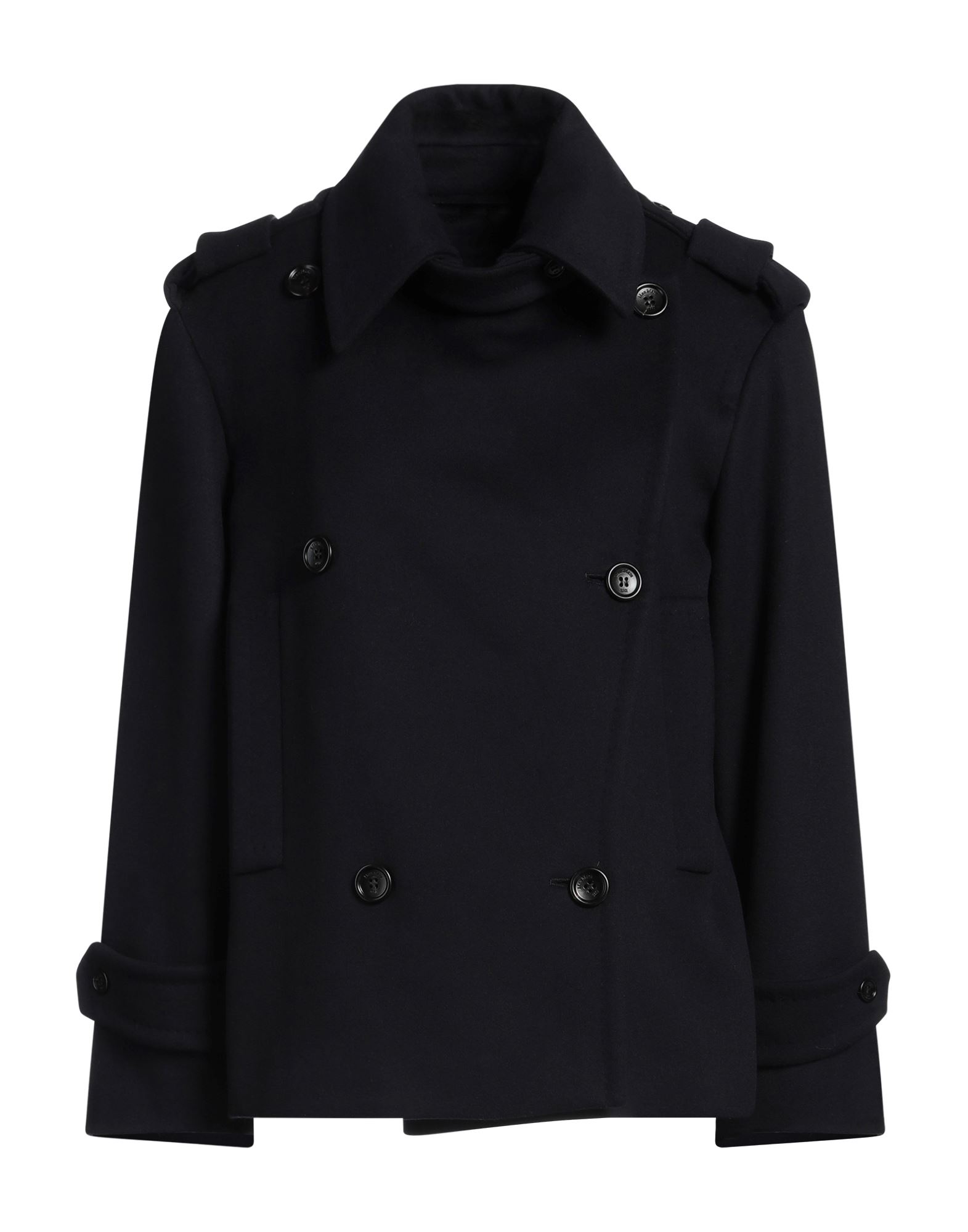 피코트, 펠트, 솔리드 컬러, 탭, 라펠, 롱 슬리브, 버튼 커프스, 안감있음, 버튼 여밈, 멀티 포켓, 드라이클리닝, 표백 금지, 건조기 사용불가, 이 브랜드는 사이즈가 크게 나옵니다. 이미지