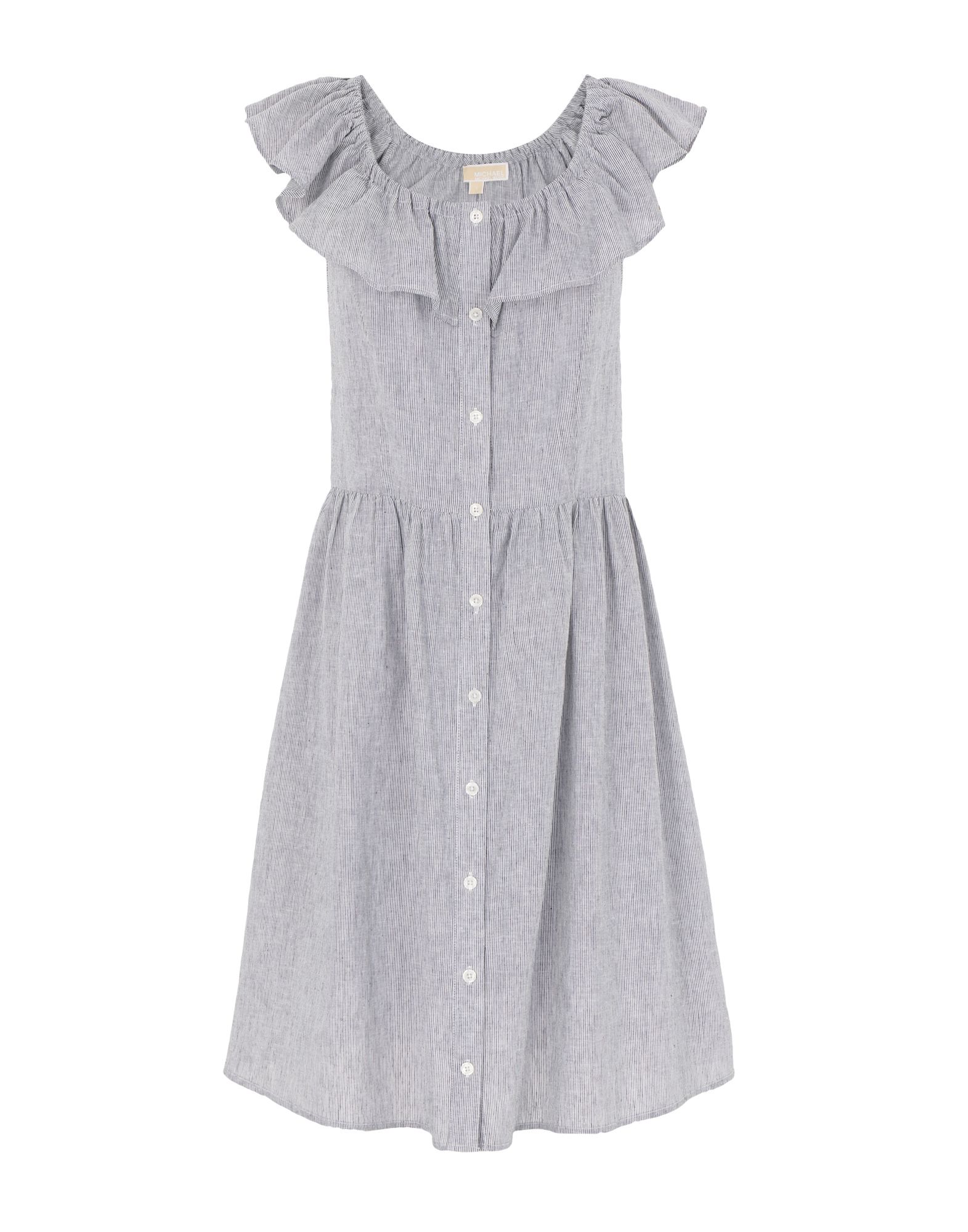 우븐, 스트라이프, 개더 디테일, 와이드 네크라인, 슬리브리스, 안감없음, 버튼 여밈, 바다로 떠나는 주말 여행이나 휴가를 위한 세련되고 편안한 스타일. 이미지