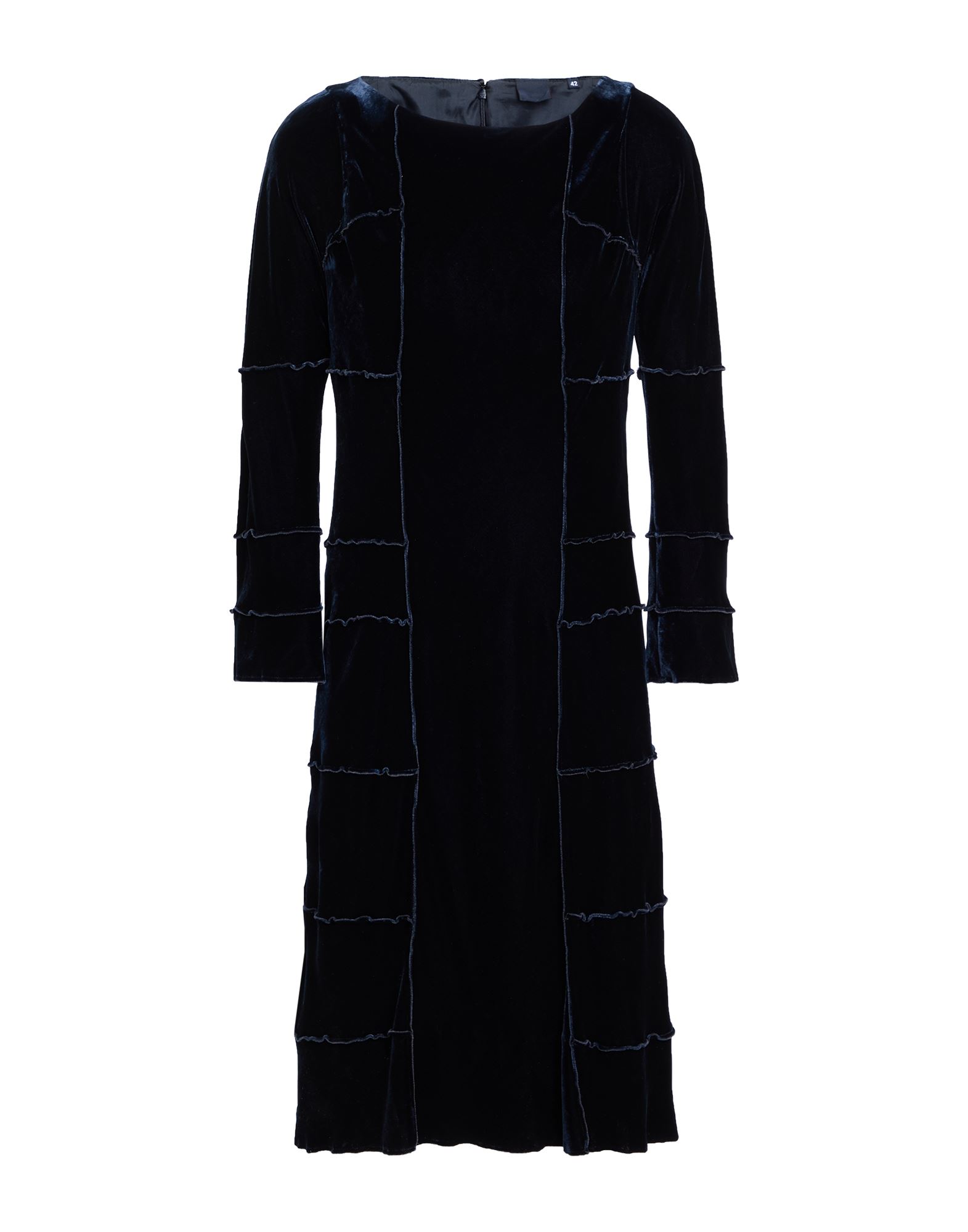 플레어 드레스, 벨벳, 솔리드 컬러, 장식 부착 없음, 크루넥, 롱 슬리브, 안감있음, 지퍼 여밈, 드라이클리닝, 표백 금지, 건조기 사용불가. 이미지