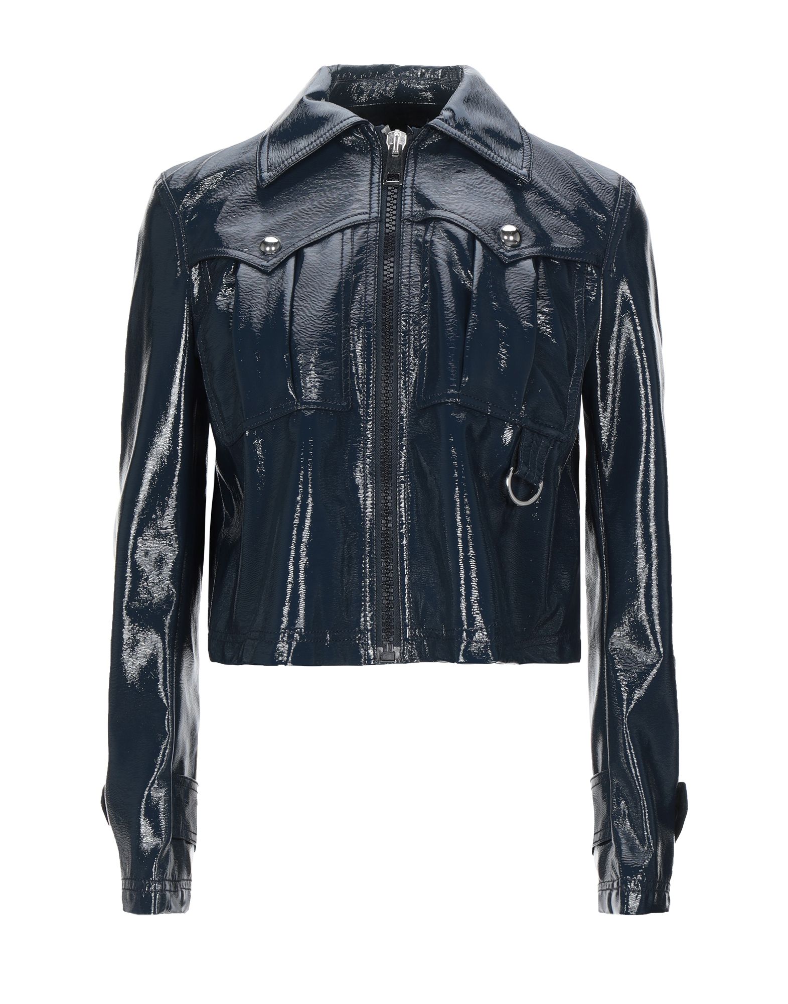 자켓, 우븐, 코팅 효과, 솔리드 컬러, 장식 부착 없음, 클래식 칼라, 싱글브레스티드, 롱 슬리브, 안감없음, 지퍼 여밈, 멀티 포켓. 이미지