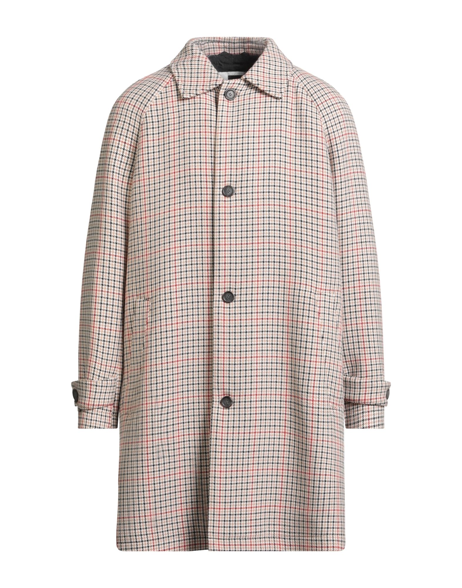 싱글 브레스티드 코트, 트위드, 하운드투스, 장식 부착 없음, 클래식 칼라, 롱 슬리브, 안감있음, 버튼 여밈, 슬릿 포켓, 백 슬릿, 스트레치, 드라이클리닝, 표백 금지, 건조기 사용불가. 이미지