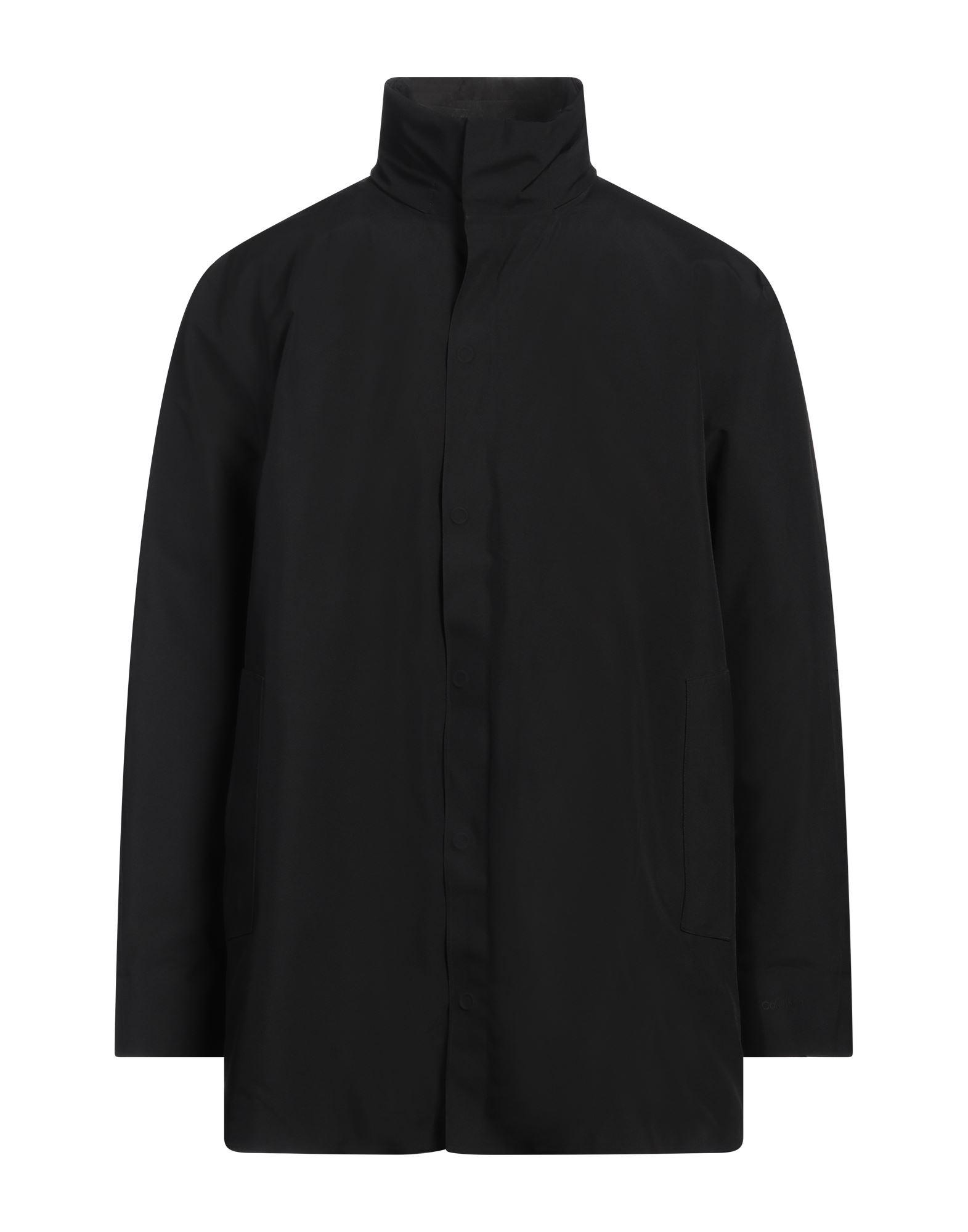 싱글 브레스티드 코트, 우븐, 장식 부착 없음, 솔리드 컬러, 터틀넥, 롱 슬리브, 합성 충전재, 라이트 패딩, 지퍼 여밈, 히든 버튼 여밈, 멀티 포켓, 세탁기로 세탁, 표백 금지, 건조기 사용가능. 이미지