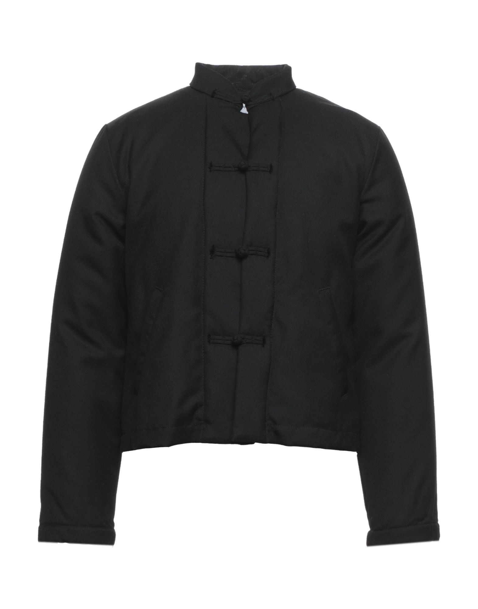 자켓, 플란넬, 솔리드 컬러, 장식 부착 없음, 스탠드 칼라, 싱글브레스티드, 롱 슬리브, 합성 충전재, 토글 여밈, 멀티 포켓, 전문 세탁 또는 드라이클리닝, 건조기 사용불가. 이미지