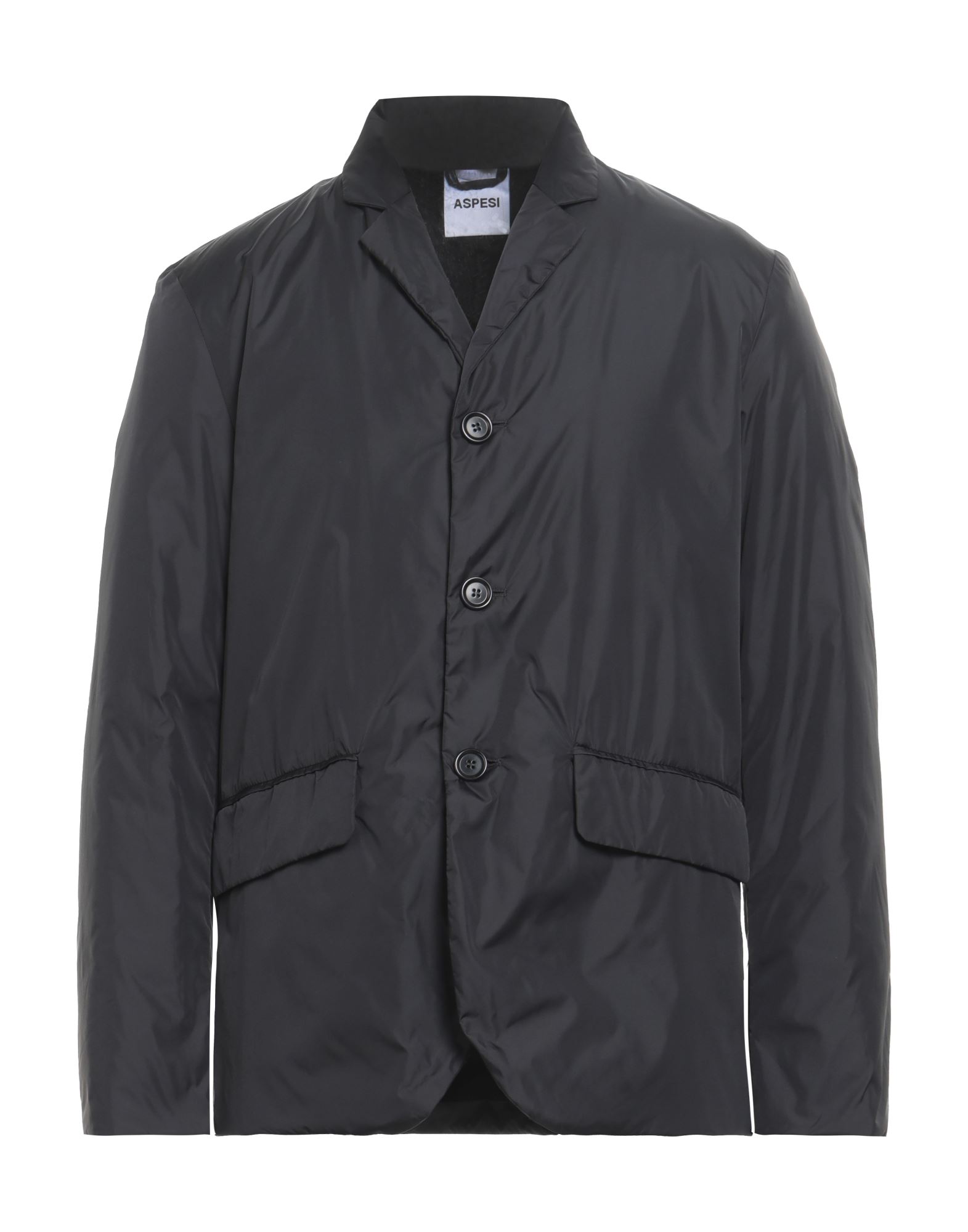 테크니컬 패브릭, 장식 부착 없음, 솔리드 컬러, 라펠, 싱글브레스티드, 롱 슬리브, 안감있음, 내부 패딩, 버튼 여밈, 멀티 포켓, 싱글브레스티드 자켓. 이미지