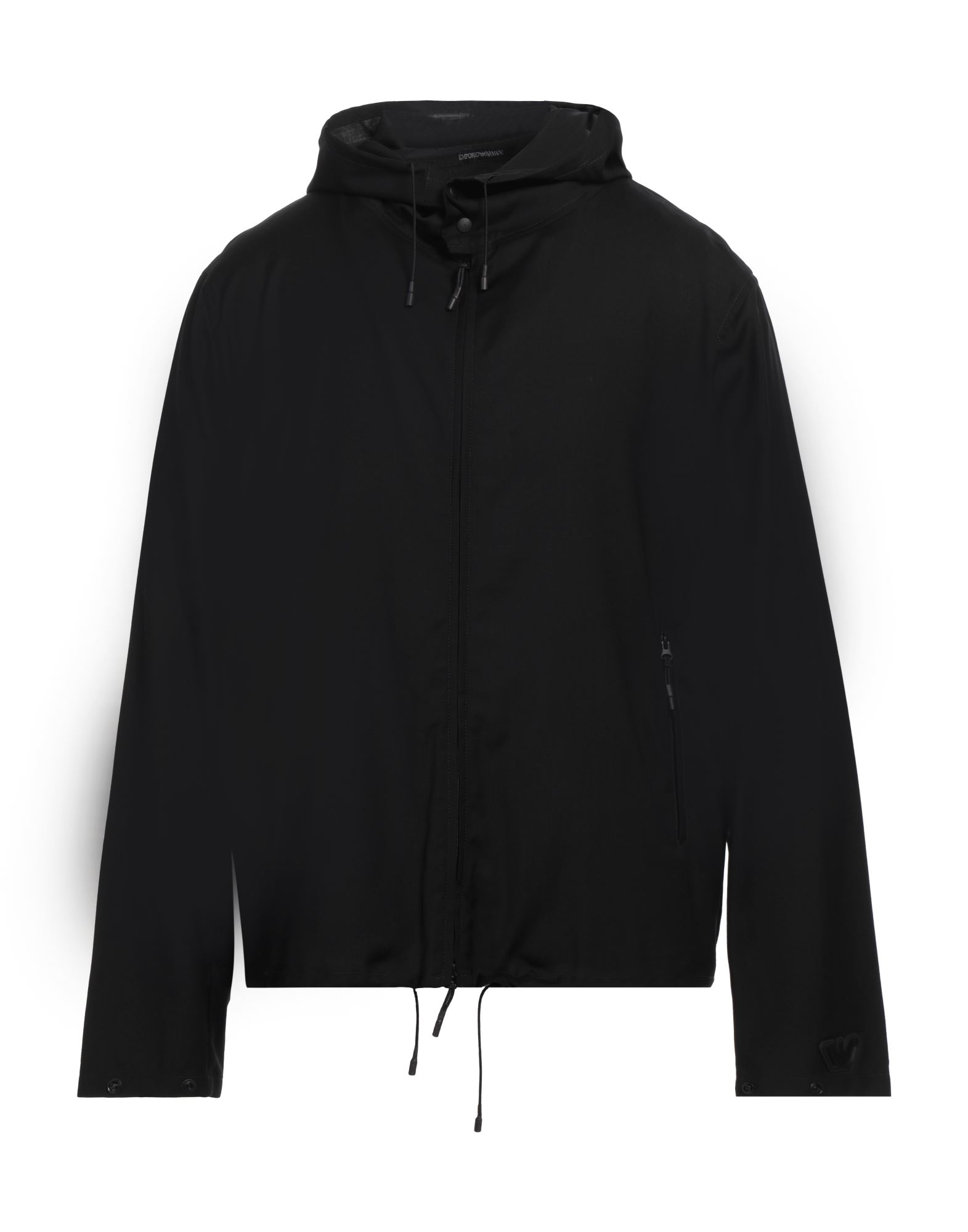 캐주얼 자켓, 울 보일, 장식 디테일 솔리드 컬러, 장식 효과, 브랜드 로고, 후드, 롱 슬리브, 안감있음, 지퍼 여밈, 지퍼 포켓, 드로스트링 헴라인, 드라이클리닝, 표백 금지, 건조기 사용불가. 이미지