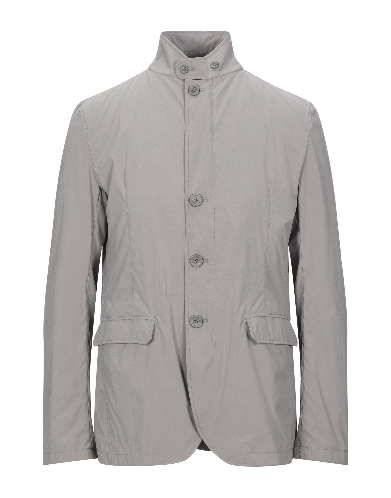 자켓, 우븐, 솔리드 컬러, 브랜드 로고, 크루넥, 싱글브레스티드, 롱 슬리브, 안감있음, 플랩 포켓. 이미지