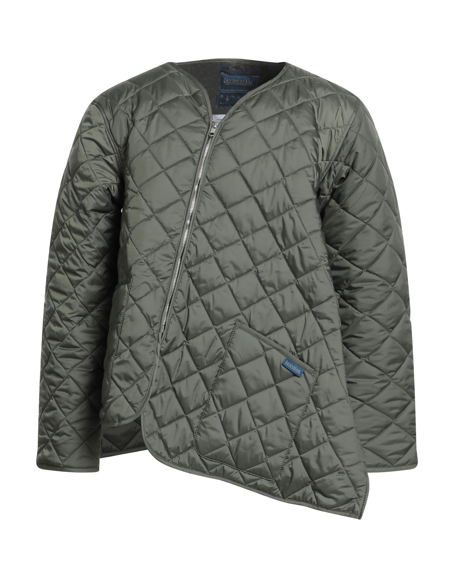 퀼팅 자켓, 테크니컬 패브릭, 퀼팅, 장식 부착 없음, 솔리드 컬러, 크루넥, 롱 슬리브, 합성 충전재, 라이트 패딩, 지퍼 여밈, 멀티 포켓, 세탁기 세탁 또는 드라이클리닝, 표백 금지, 건조기 사용불가. 이미지