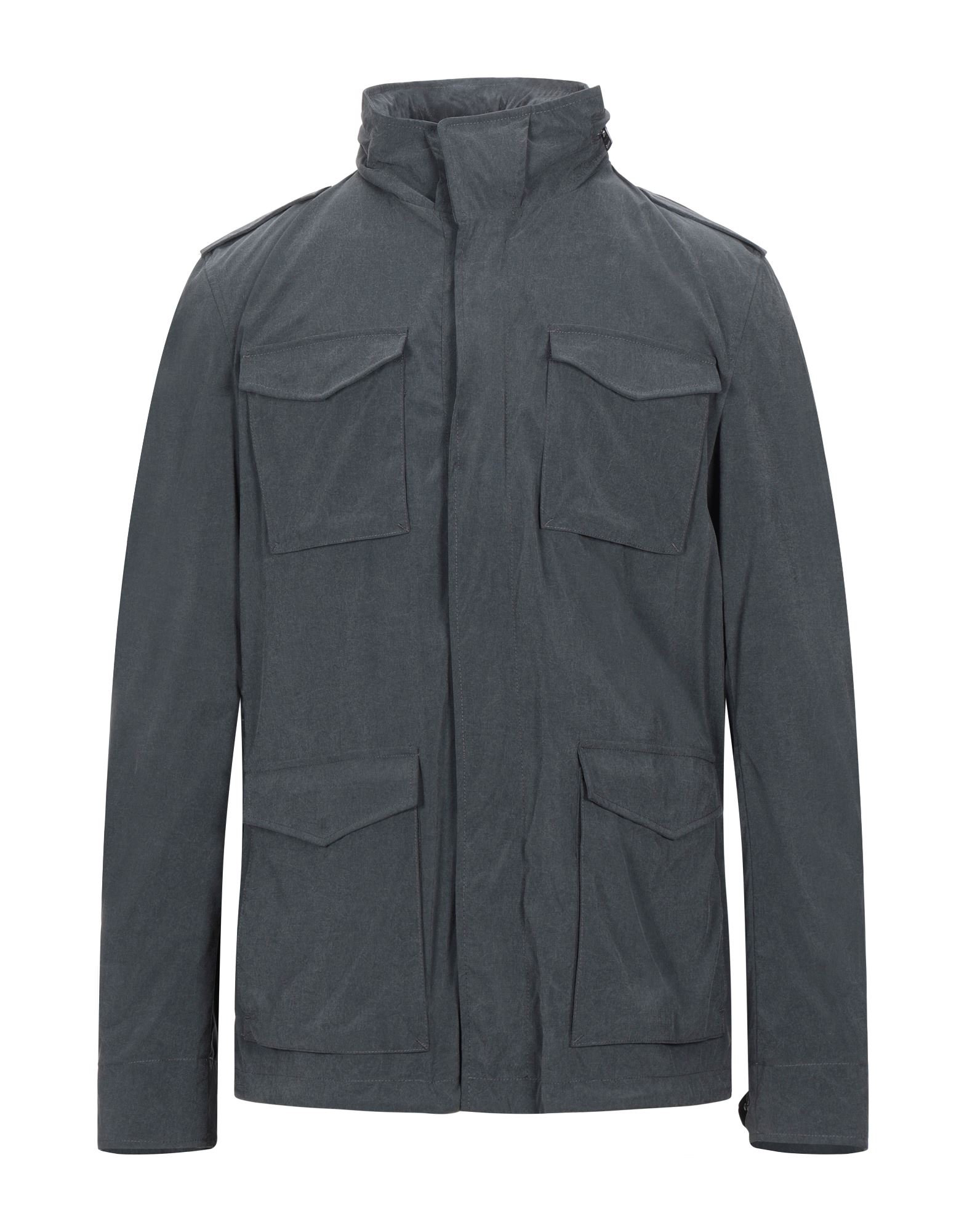 사파리 자켓, 테크니컬 패브릭, 솔리드 컬러, 탭, 후드, 싱글브레스티드, 롱 슬리브, 안감있음, 멀티 포켓. 이미지