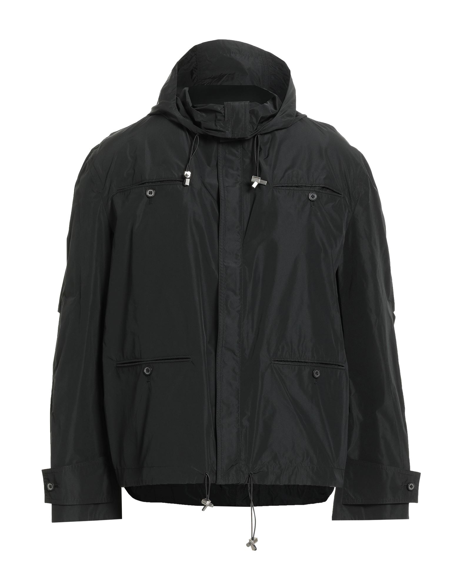 캐주얼 자켓, 테크니컬 패브릭, 솔리드 컬러, 장식 부착 없음, 클래식 칼라, 싱글브레스티드, 롱 슬리브, 안감없음, 지퍼 여밈, 멀티 포켓, 드라이클리닝, 표백 금지, 건조기 사용불가. 이미지