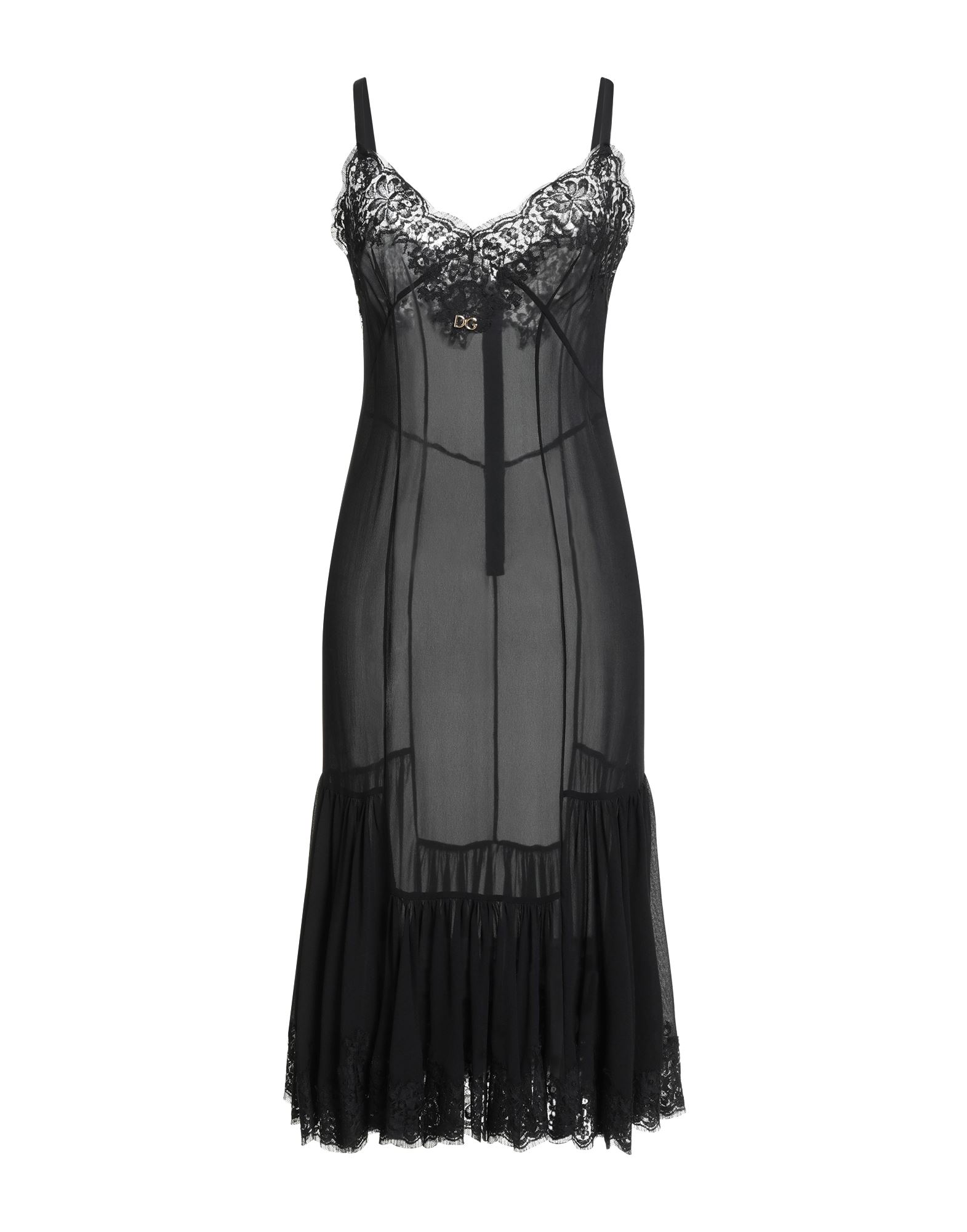 슬립 드레스, 조젯, 솔리드 컬러, 레이스 트리밍, 브랜드 로고, 스위트하트 네크라인, 슬리브리스, 안감없음, 지퍼 여밈, 드라이클리닝, 표백 금지, 건조기 사용불가. 이미지