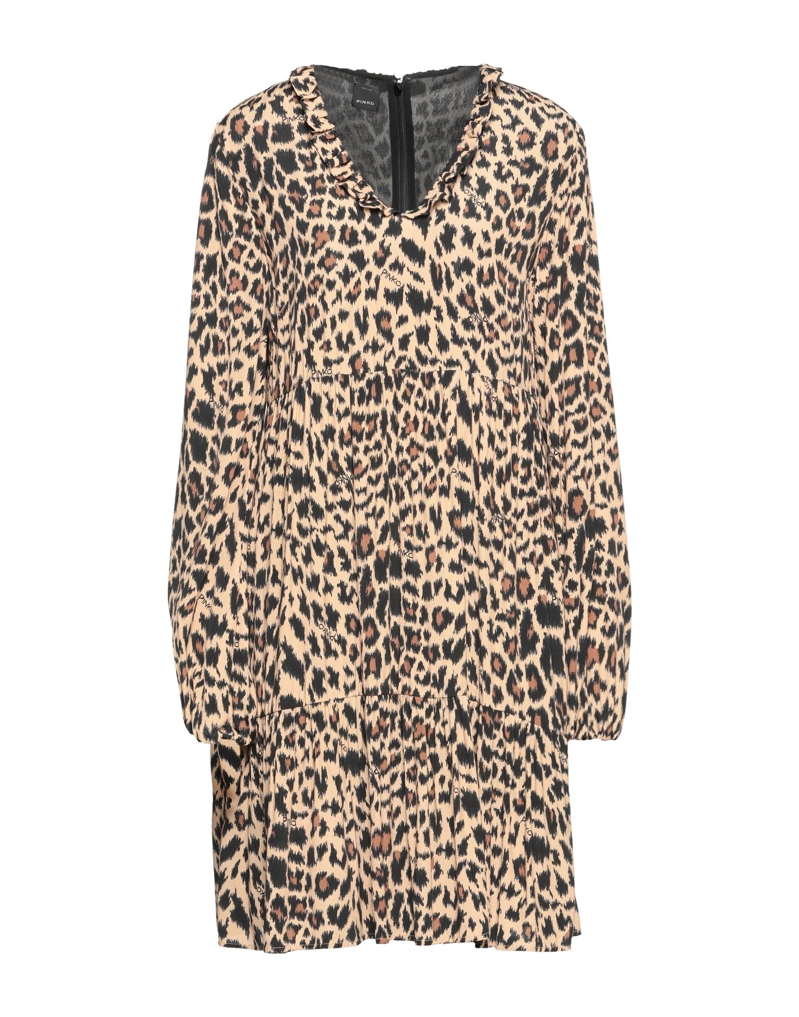 크레이프, 브랜드 로고, 레오파드 패턴, v 네크라인, 롱 슬리브, 안감있음, κλείσιμο με φερμουάρ, 포켓 없음. 이미지