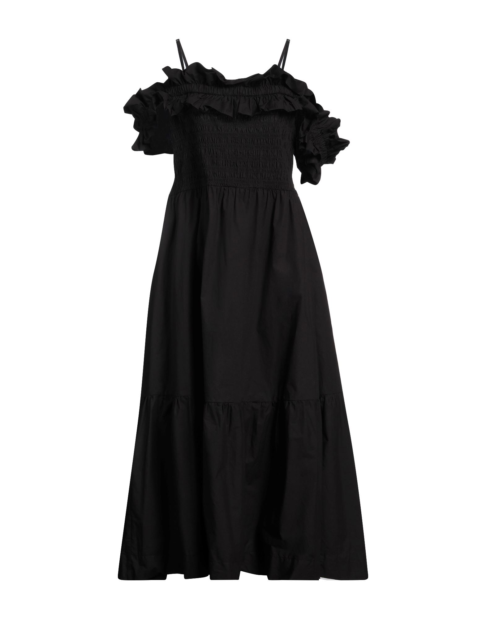 플레어 드레스, 우븐, 솔리드 컬러, 개더 디테일, 드레이프 네크라인, 슬리브리스, 안감없음, 포켓 없음, 세탁기로 세탁, 표백 금지, 건조기 사용불가. 이미지