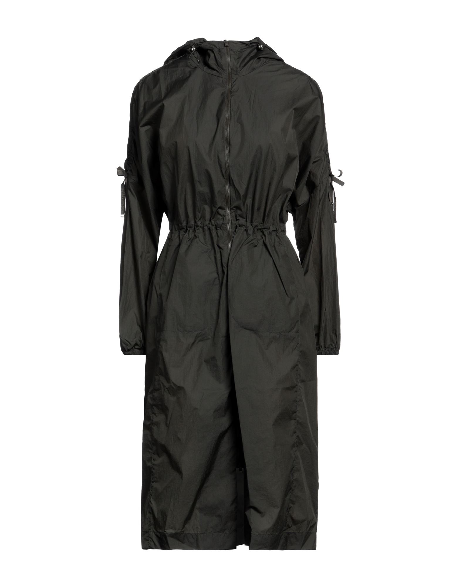 테크니컬 패브릭, 솔리드 컬러, 후드, 롱 슬리브, 장식 부착 없음, 스트링. 이미지