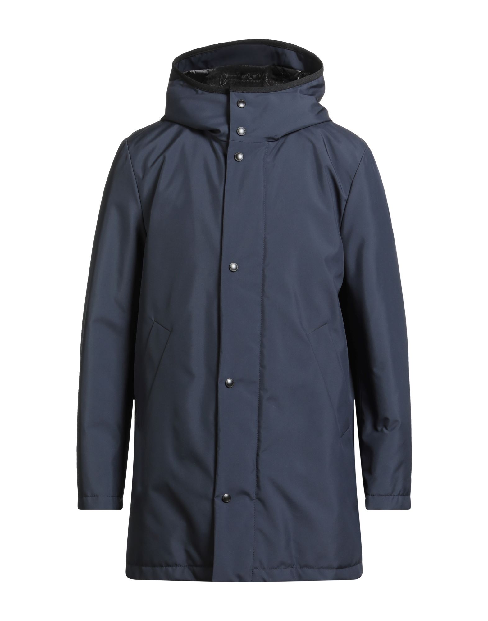 파카, 테크니컬 패브릭, 솔리드 컬러, 장식 부착 없음, 후드, 싱글브레스티드, 롱 슬리브, 합성 충전재, 지퍼 여밈, 스냅버튼 여밈, 슬릿 포켓, 드라이클리닝, 표백 금지, 건조기 사용불가. 이미지