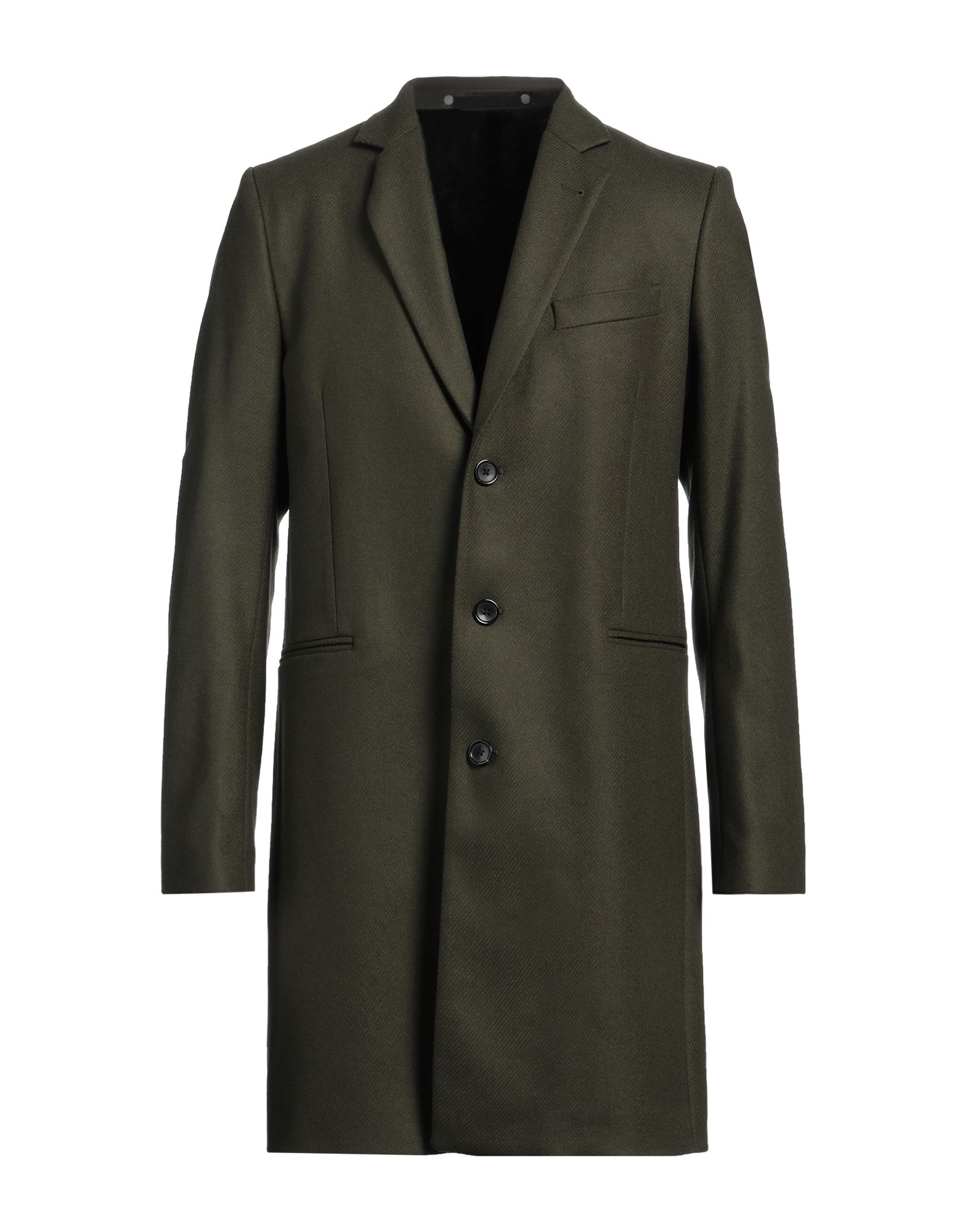 싱글 브레스티드 코트, 펠트, 솔리드 컬러, 장식 부착 없음, 라펠, 롱 슬리브, 안감있음, 버튼 여밈, 멀티 포켓, 백 슬릿, 동물성 비섬유 자재 함유, 드라이클리닝, 표백 금지, 건조기 사용불가, 이 브랜드는 사이즈가 크게 나옵니다. 이미지