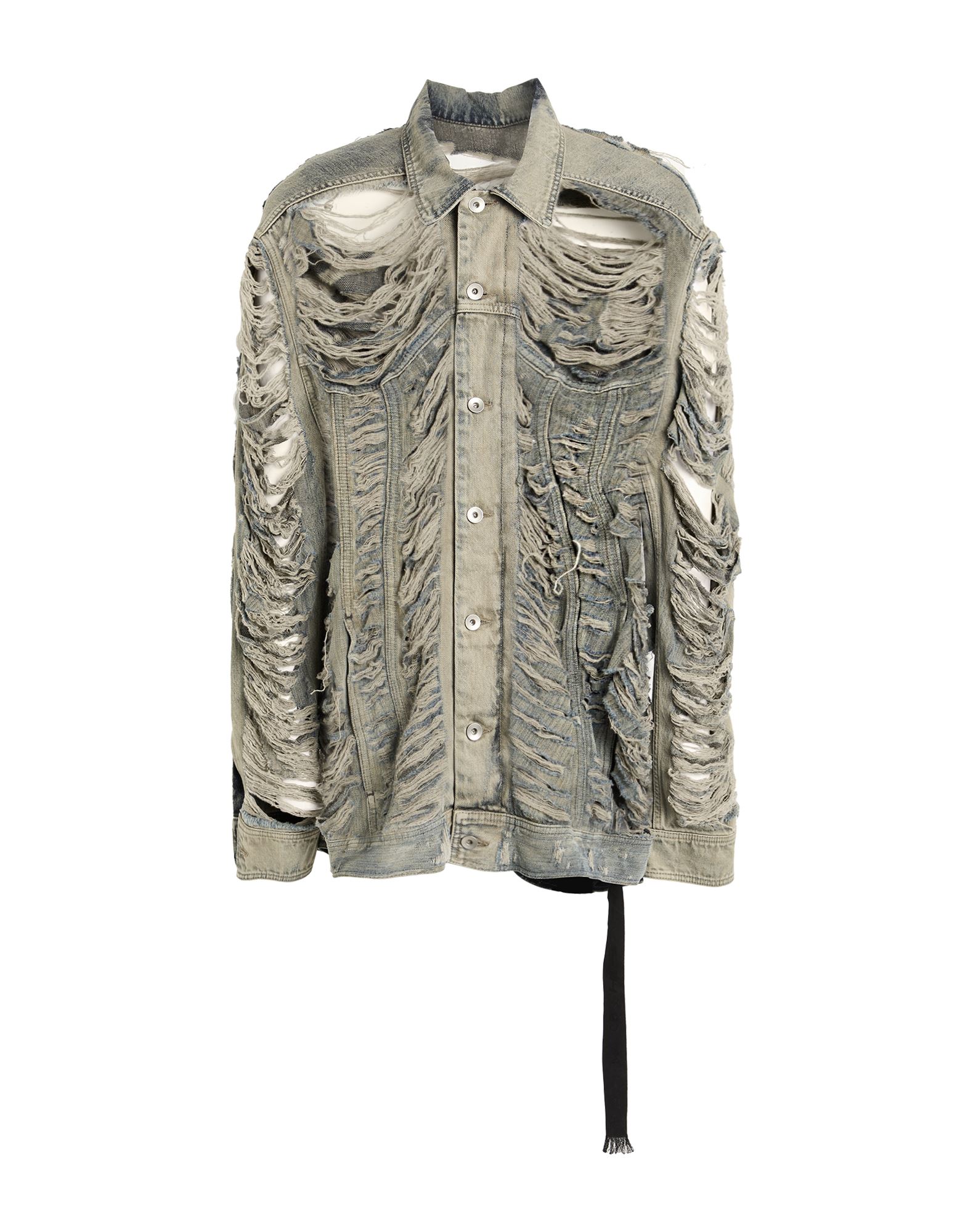 데님, 디스트레스드 효과, 바랜 효과, 장식 부착 없음, 솔리드 컬러, 미디엄 워싱, 클래식 칼라, 롱 슬리브, 안감없음, 버튼 여밈, 멀티 포켓, 손세탁, 표백 금지, 건조기 사용불가, 데님 자켓. 이미지