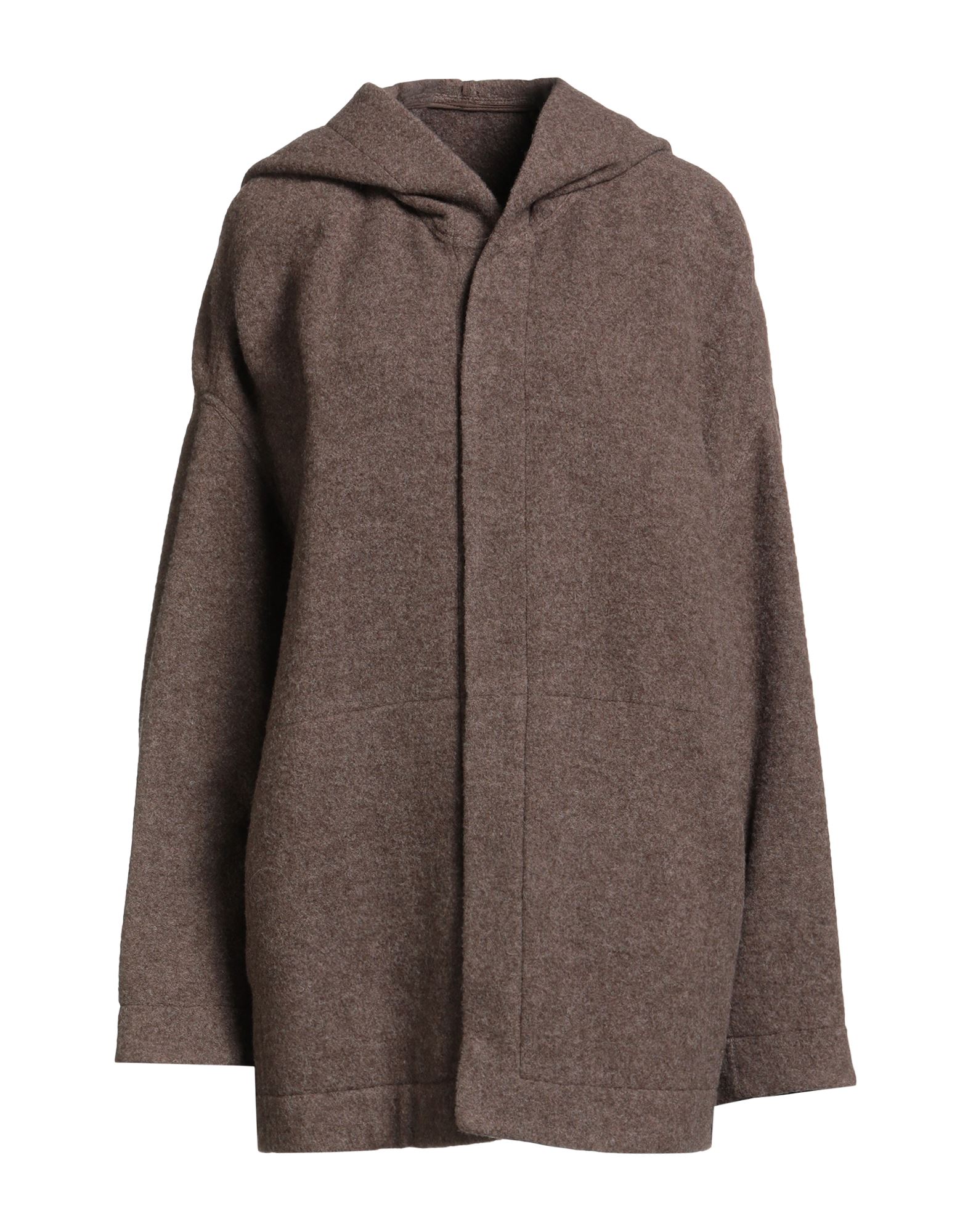 싱글 브레스티드 코트, 울, 장식 부착 없음, 솔리드 컬러, 후드, 롱 슬리브, 안감없음, 스냅버튼 여밈, 슬릿 포켓, 드라이클리닝, 건조기 사용불가, 편안함과 우아함이 결합된 격식을 갖춘 세련된 포멀 오피스 룩. 이미지