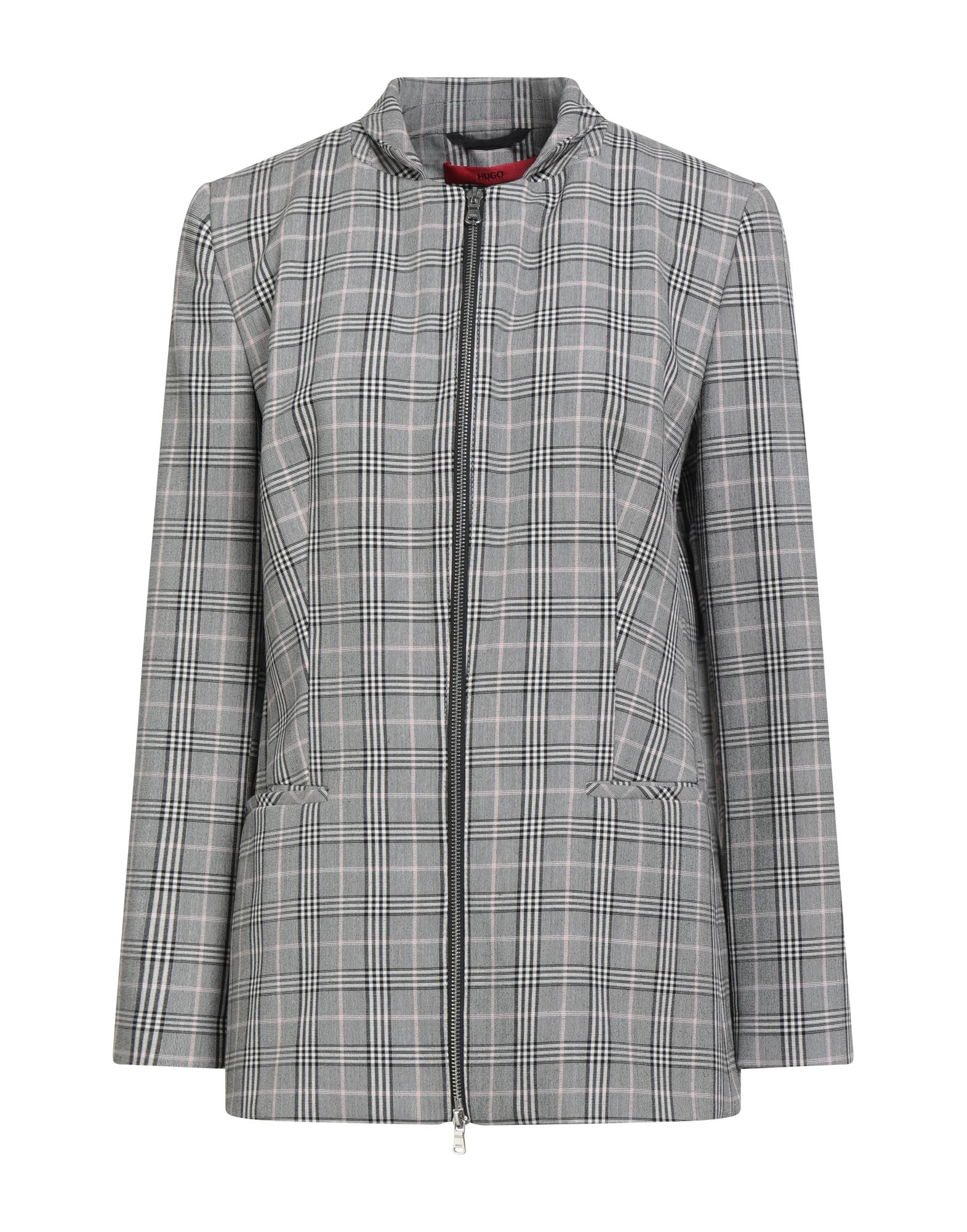 자켓, 우븐, 스트레치 패브릭, 장식 부착 없음, 프린스 오브 웨일스, 라펠, 싱글브레스티드, 롱 슬리브, 어깨 패드, 안감있음, 지퍼 여밈, 웰트 포켓, 드라이클리닝, 건조기 사용불가. 이미지