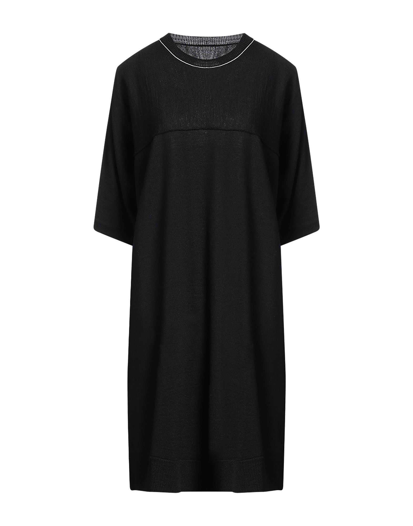 원피스 & 드레스, 니트 소재, 라이트웨이트 니트, 장식 디테일 솔리드 컬러, 사이드 스트라이프, 크루넥, 쇼트 슬리브, 안감없음, 드라이클리닝, 표백 금지, 건조기 사용불가. 이미지