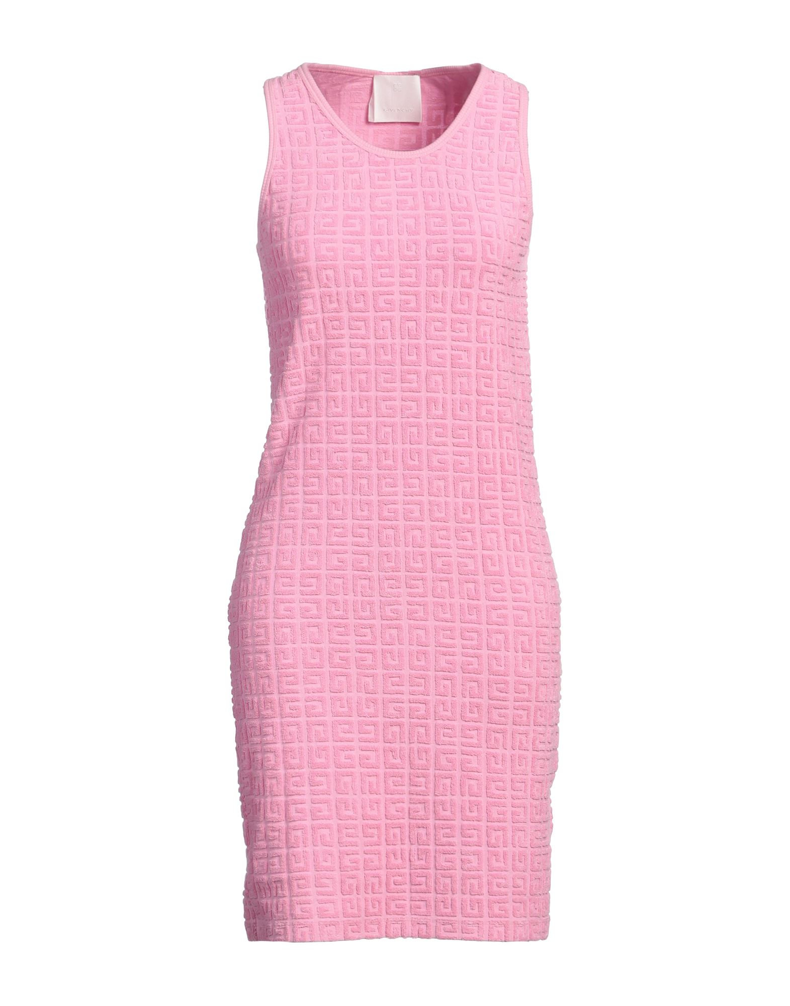 바디콘 드레스, 저지, 로고 디자인, 브랜드 로고, 크루넥, 슬리브리스, 안감없음, 포켓 없음, 세탁기 세탁 또는 드라이클리닝, 표백 금지, 건조기 사용불가. 이미지