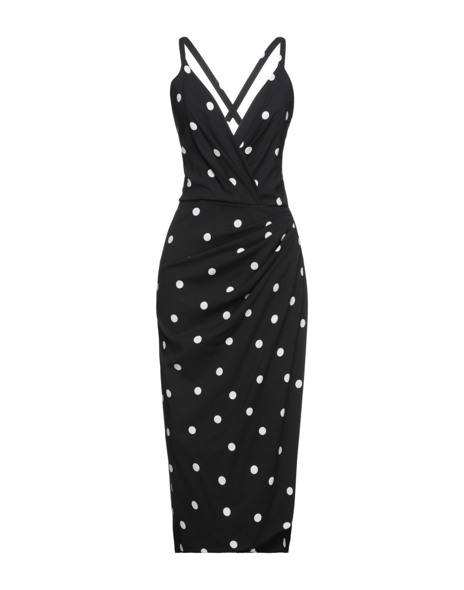 크레이프, 장식 부착 없음, 폴카도트, 딥 네크라인, 슬리브리스, 포켓 없음, 사이드 슬릿, 뒤여밈, κλείσιμο με φερμουάρ, 안감있음, 스트레치. 이미지