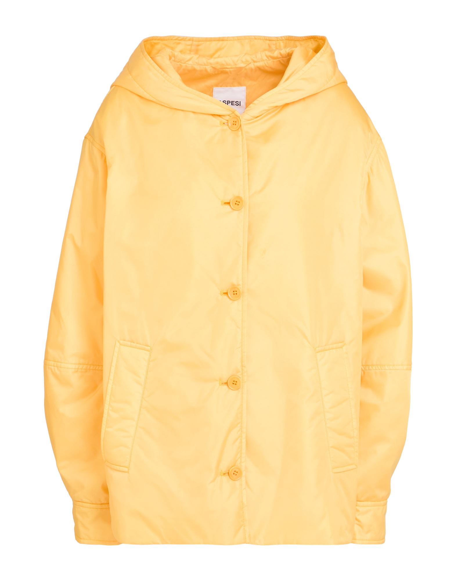 캐주얼 자켓, 테크니컬 패브릭, 장식 부착 없음, 솔리드 컬러, 후드, 싱글브레스티드, 롱 슬리브, 합성 충전재, 라이트 패딩, 버튼 여밈, 멀티 포켓, 세탁기 세탁 또는 드라이클리닝, 표백 금지, 건조기 사용가능. 이미지