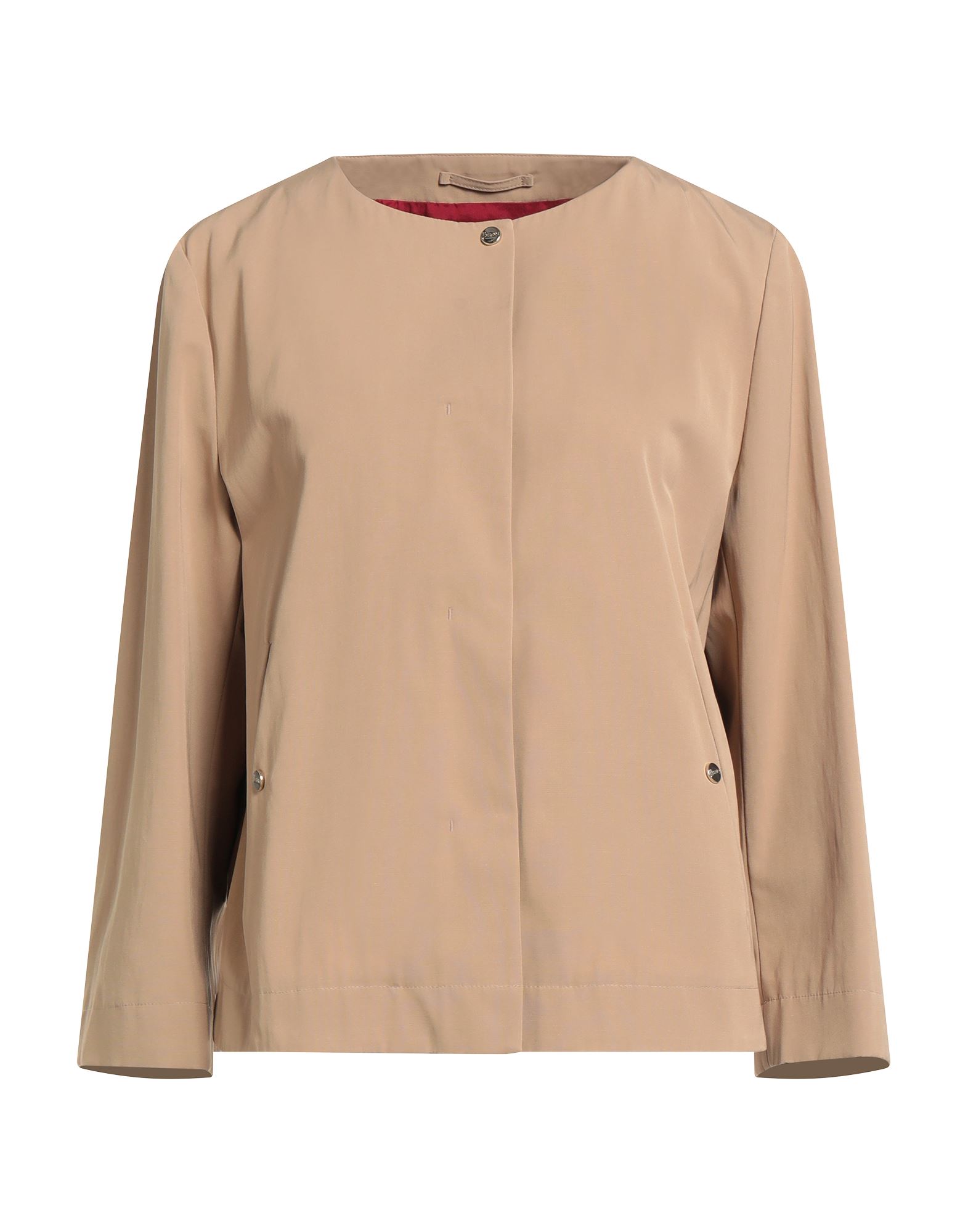 자켓, 테크니컬 패브릭, 브랜드 로고, 솔리드 컬러, 크루넥, 싱글브레스티드, 3/4길이 슬리브, 부분적으로 안감 처리한 내부, 스냅버튼 여밈, 슬릿 포켓, 드라이클리닝, 표백 금지, 건조기 사용불가. 이미지