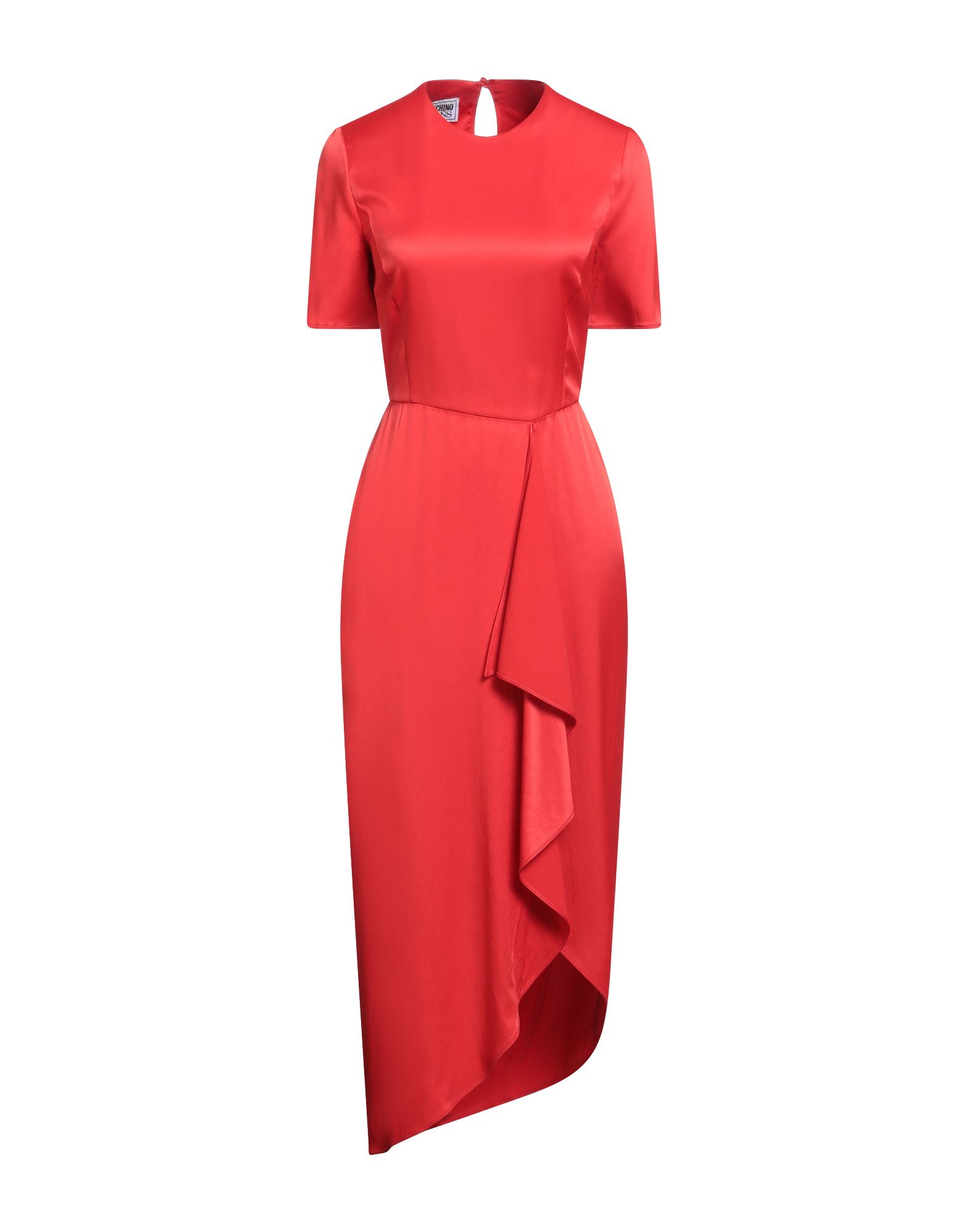 플레어 드레스, 새틴, 솔리드 컬러, 컷아웃 효과, 랩 스타일, 크루넥, 쇼트 슬리브, 1 버튼, 지퍼 여밈, 스트레치, 세탁기 세탁 또는 드라이클리닝, 건조기 사용불가. 이미지