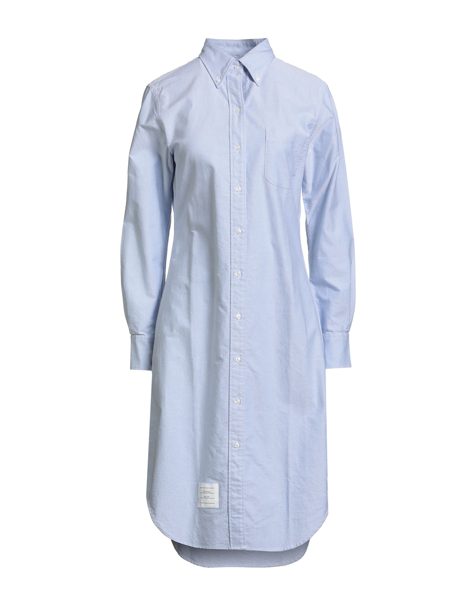 셔츠 드레스, 옥스포드, 솔리드 컬러, 장식 부착 없음, 버튼다운 칼라, 롱 슬리브, 버튼 커프스, 버튼 여밈, 포켓 1개, 드라이클리닝, 표백 금지, 건조기 사용불가. 이미지