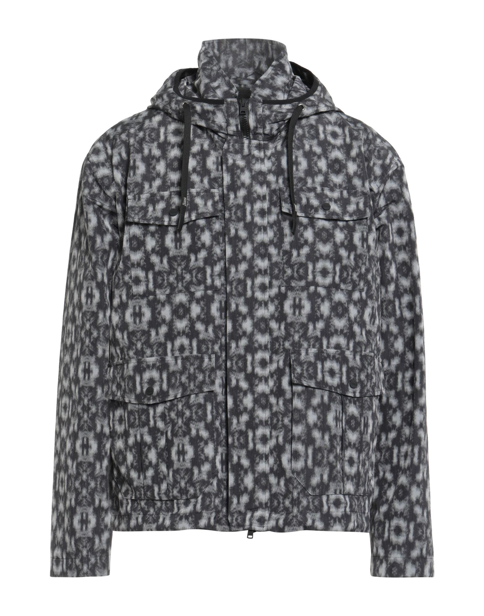 캐주얼 자켓, 우븐, 브랜드 로고, 투톤 패턴, 후드, 롱 슬리브, 부분적으로 안감 처리한 내부, 지퍼 여밈, 플랩 포켓, 드라이클리닝, 표백 금지, 건조기 사용불가. 이미지