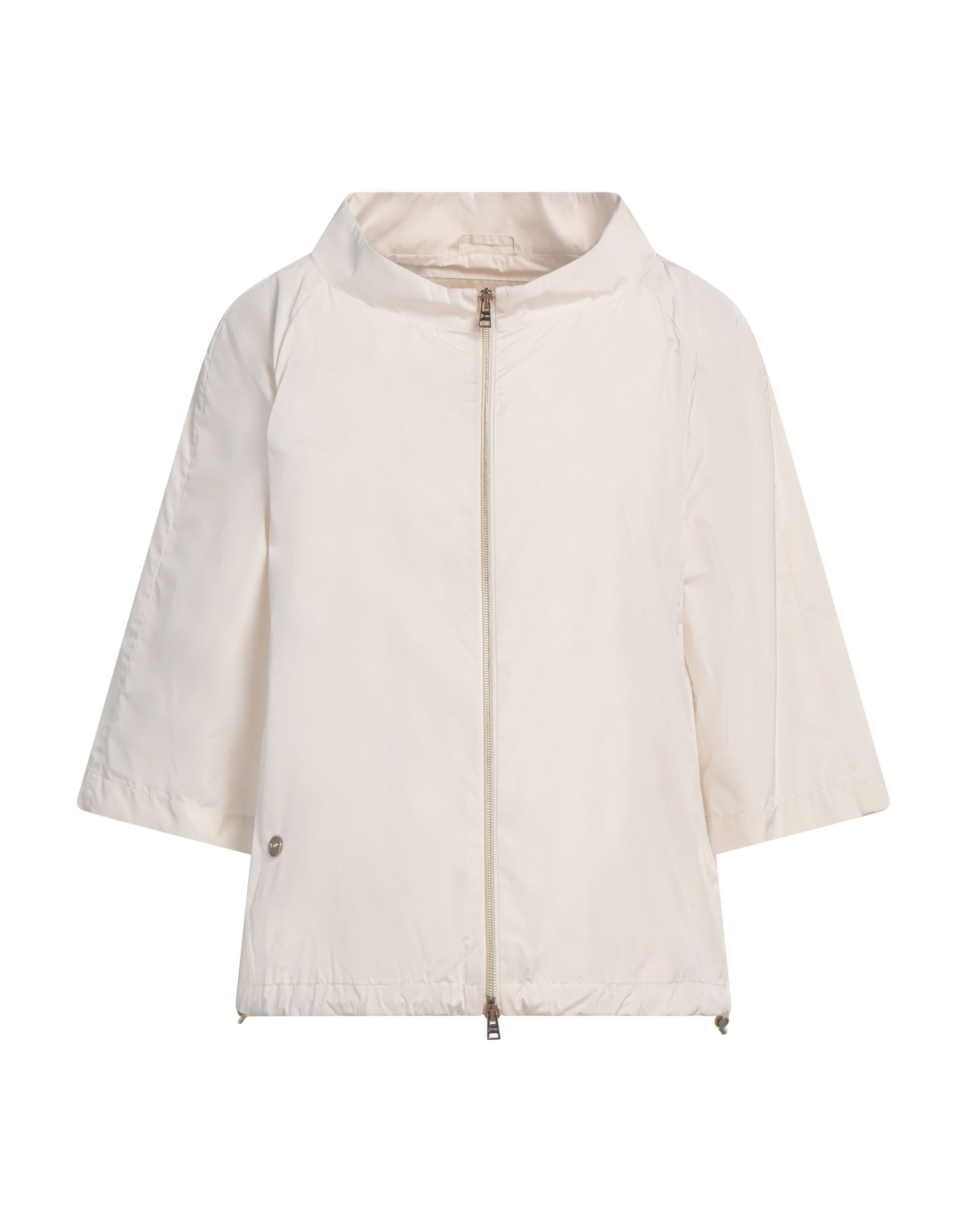 윈드브레이커, 테크니컬 패브릭, 브랜드 로고, 솔리드 컬러, 크루넥, 3/4길이 슬리브, 안감없음, 지퍼 여밈, 슬릿 포켓, 드라이클리닝, 건조기 사용불가. 이미지