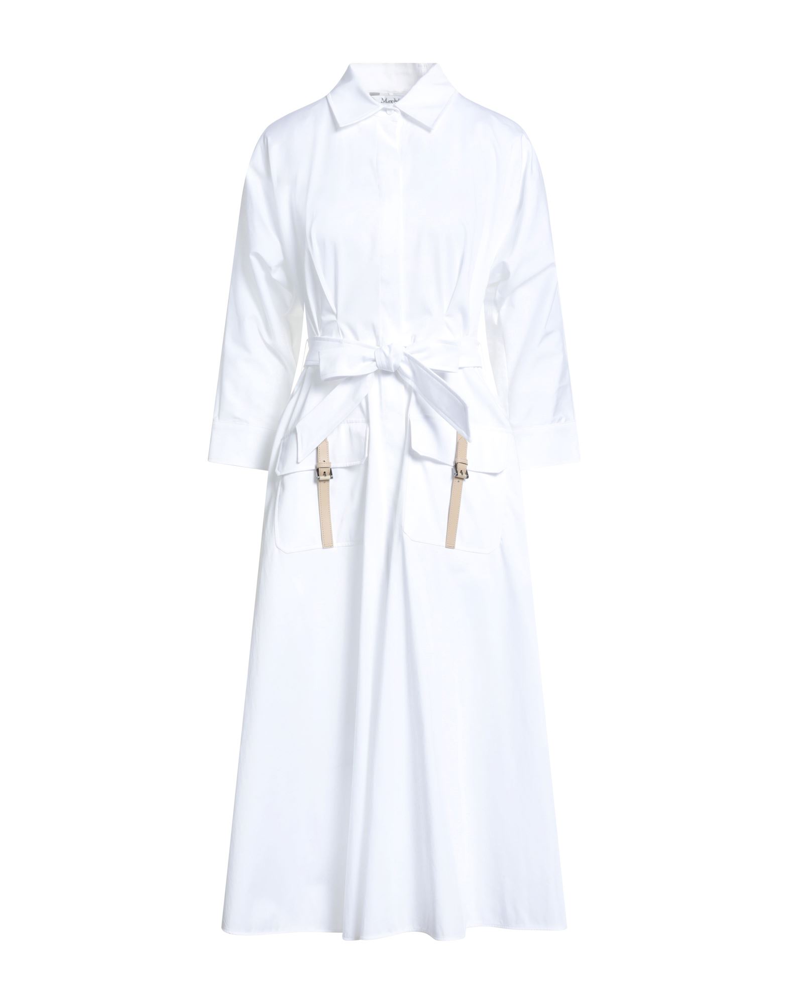 셔츠 드레스, 우븐, 솔리드 컬러, 벨트, 가죽 인서트, 버클, 클래식 칼라, 롱 슬리브, 버튼 커프스, 안감없음, 히든 버튼 여밈, 패치 포켓, 동물성 비섬유 자재 함유, 드라이클리닝, 표백 금지, 건조기 사용불가, 편안함과 우아함이 결합된 격식을 갖춘 세련된 포멀 오피스 룩. 이미지