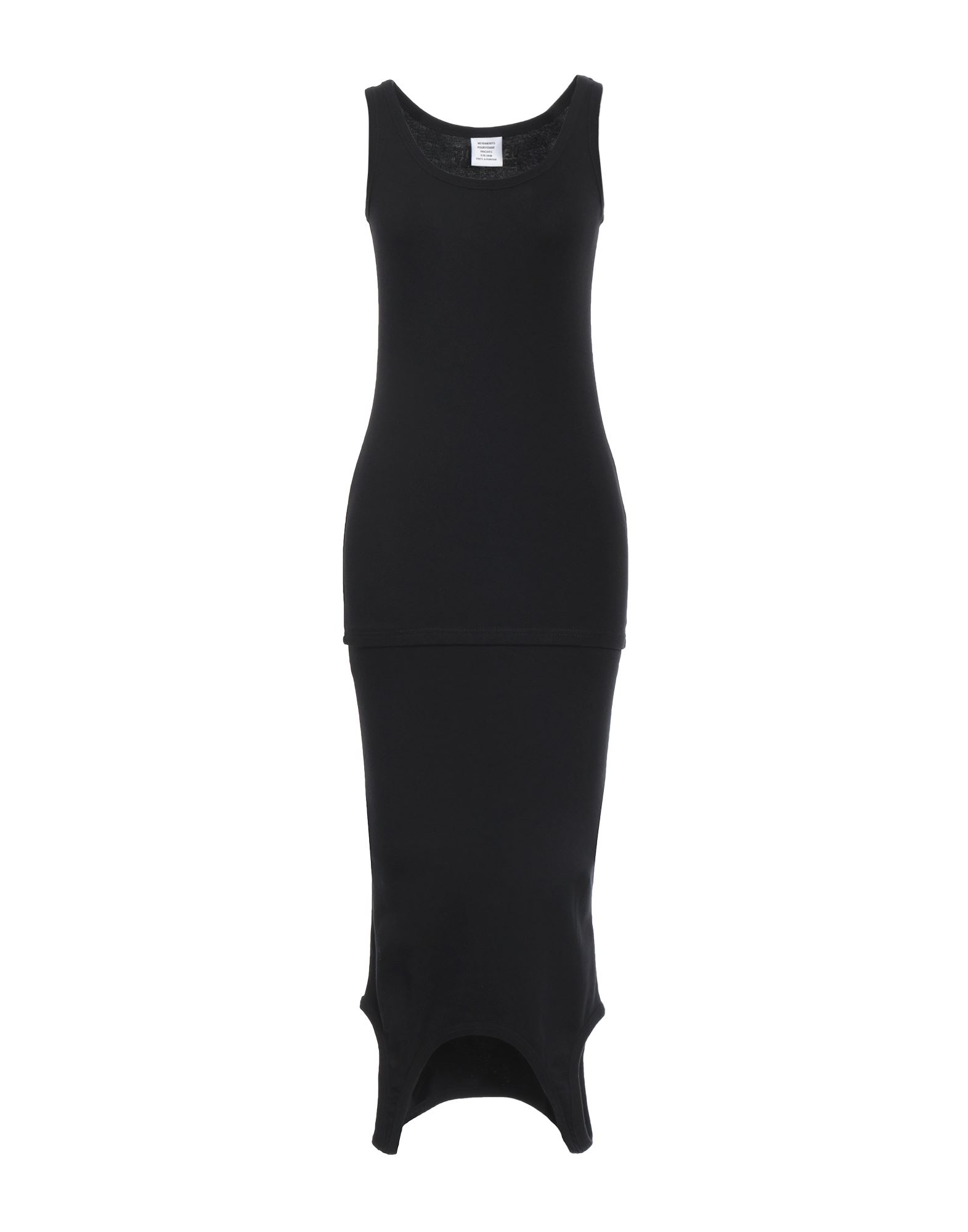 저지, 브랜드 로고, 솔리드 컬러, 크루넥, 슬리브리스, 안감없음, 포켓 없음, 스트레치, 세탁기 세탁 또는 드라이클리닝, 건조기 사용가능, 표백 금지, 바디콘 드레스. 이미지