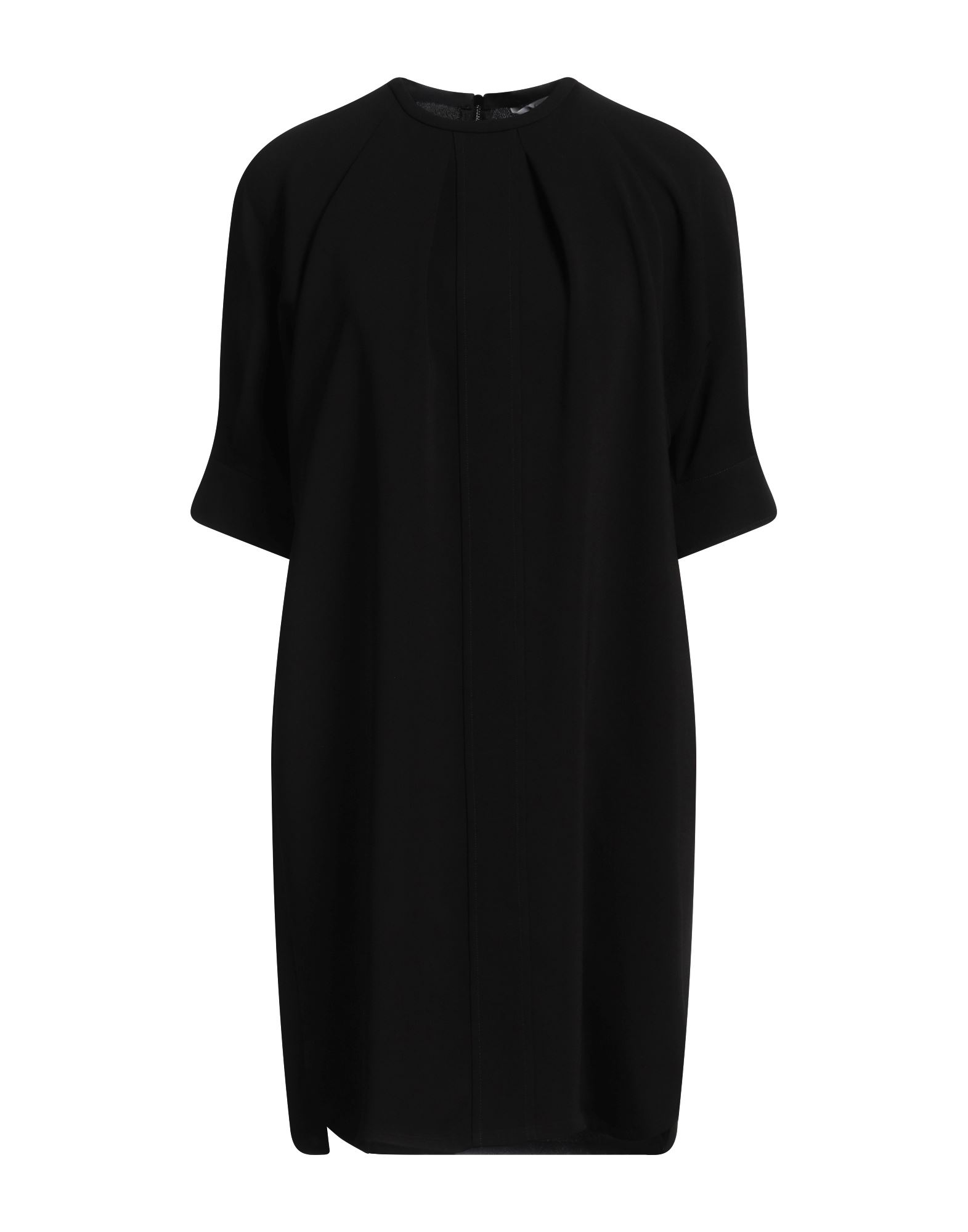 원피스 & 드레스, 크레이프, 솔리드 컬러, 장식 부착 없음, 크루넥, 쇼트 슬리브, 안감없음, 지퍼 여밈, 포켓 없음, 드라이클리닝, 표백 금지, 건조기 사용불가. 이미지