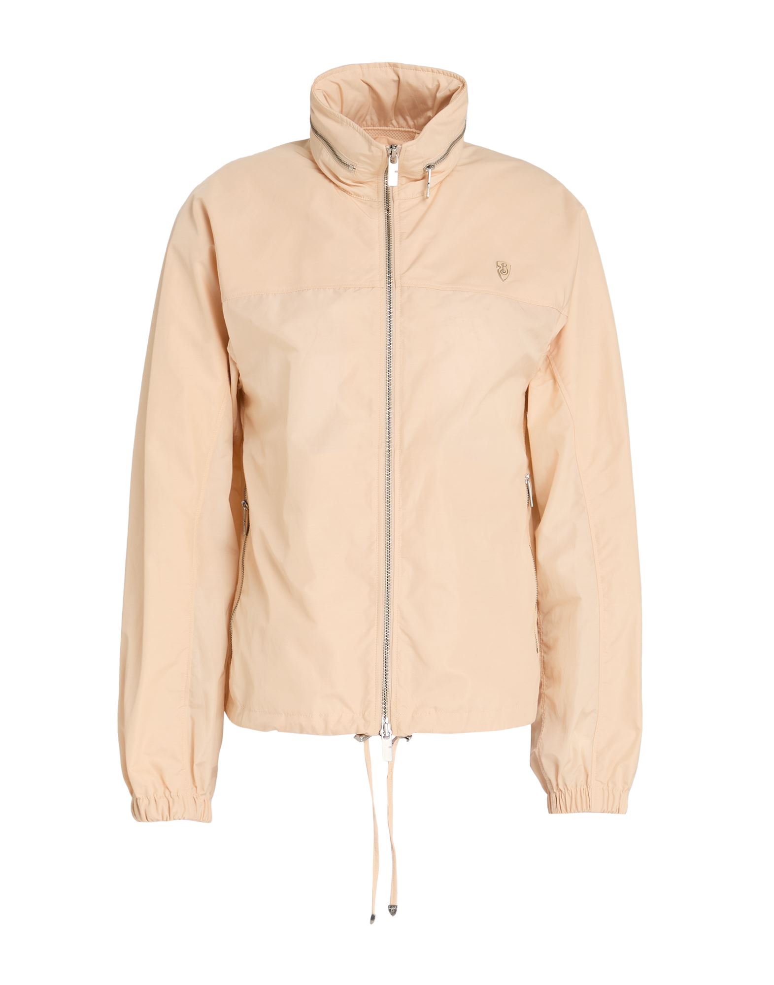 캐주얼 자켓, 테크니컬 패브릭, 브랜드 로고, 솔리드 컬러, 후드, 롱 슬리브, 안감없음, 지퍼 여밈, 지퍼 포켓, 드라이클리닝, 표백 금지, 건조기 사용불가. 이미지