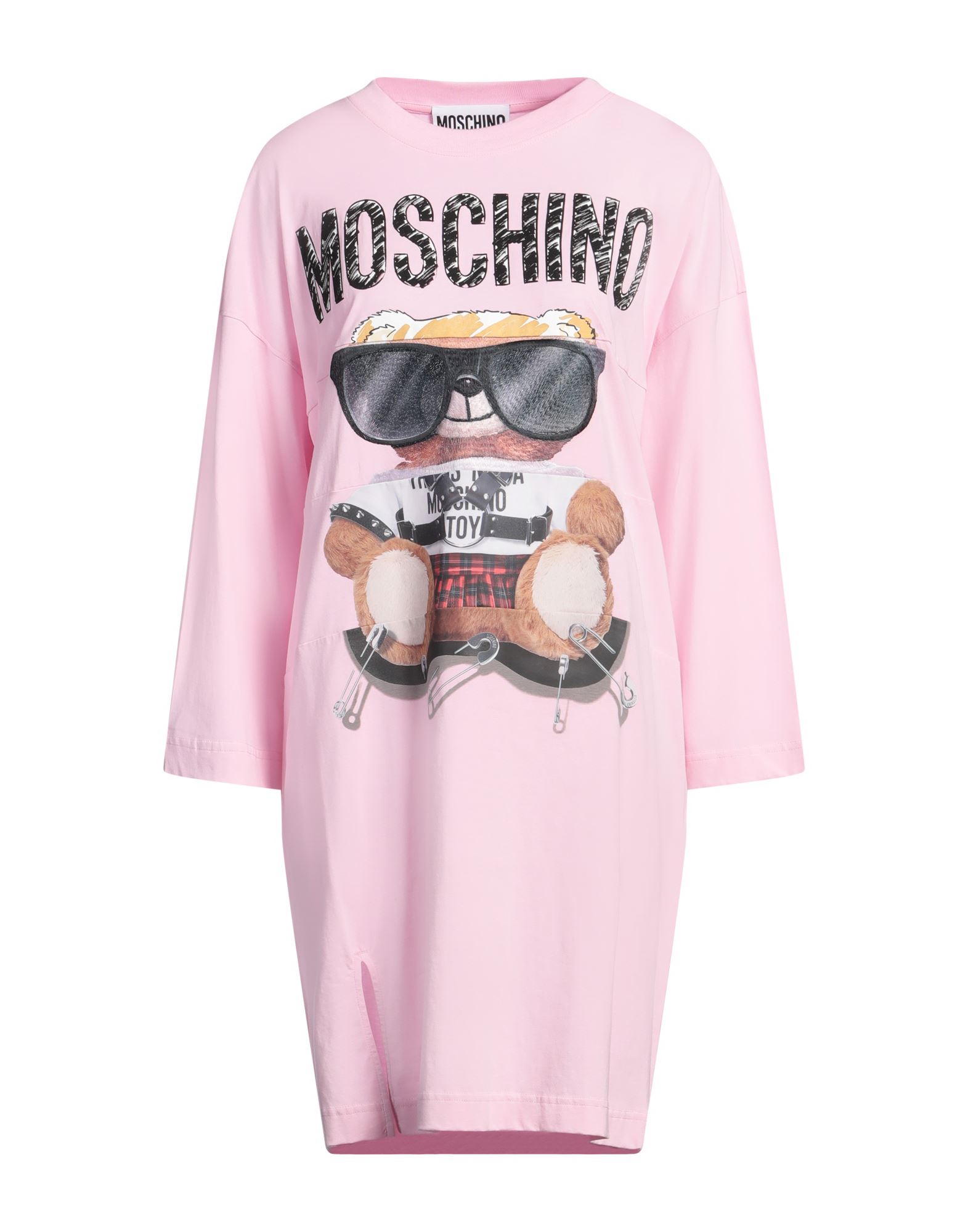 원피스 & 드레스, 저지, 프린트 디테일 솔리드 컬러, 브랜드 로고, 크루넥, 롱 슬리브, 안감없음, 포켓 없음, 손세탁, 건조기 사용불가. 이미지