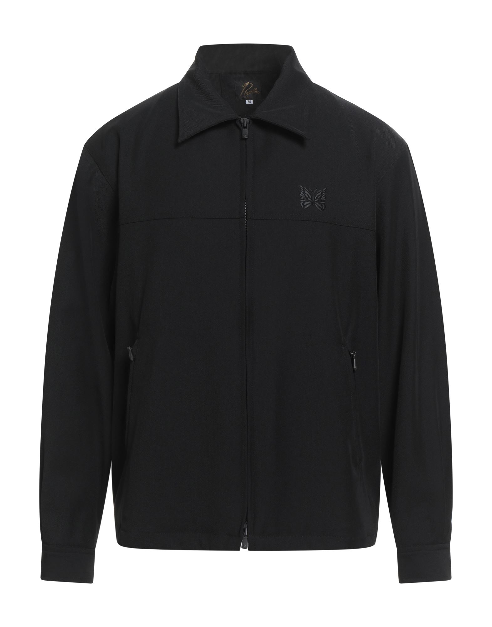 캐주얼 자켓, 트윌, 자수 장식, 솔리드 컬러, 클래식 칼라, 롱 슬리브, 버튼 커프스, 안감없음, 지퍼 여밈, 지퍼 포켓, 손세탁 또는 드라이클리닝, 표백 금지, 건조기 사용불가. 이미지