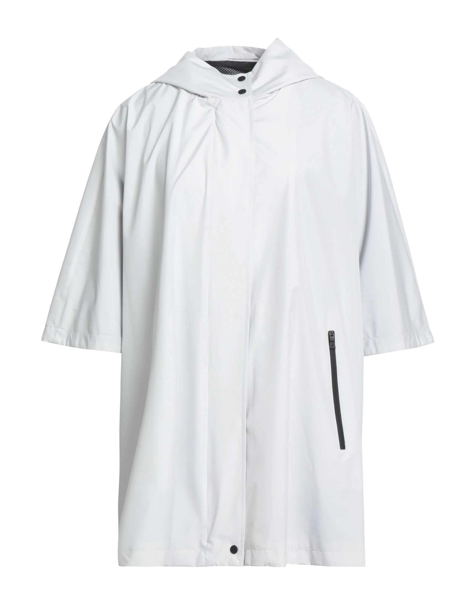 윈드브레이커, 테크니컬 패브릭, 장식 부착 없음, 솔리드 컬러, 후드, 쇼트 슬리브, 안감있음, 지퍼 여밈, 스냅버튼 여밈, 지퍼 포켓, 손세탁, 표백 금지, 건조기 사용불가, 다림질 금지. 이미지