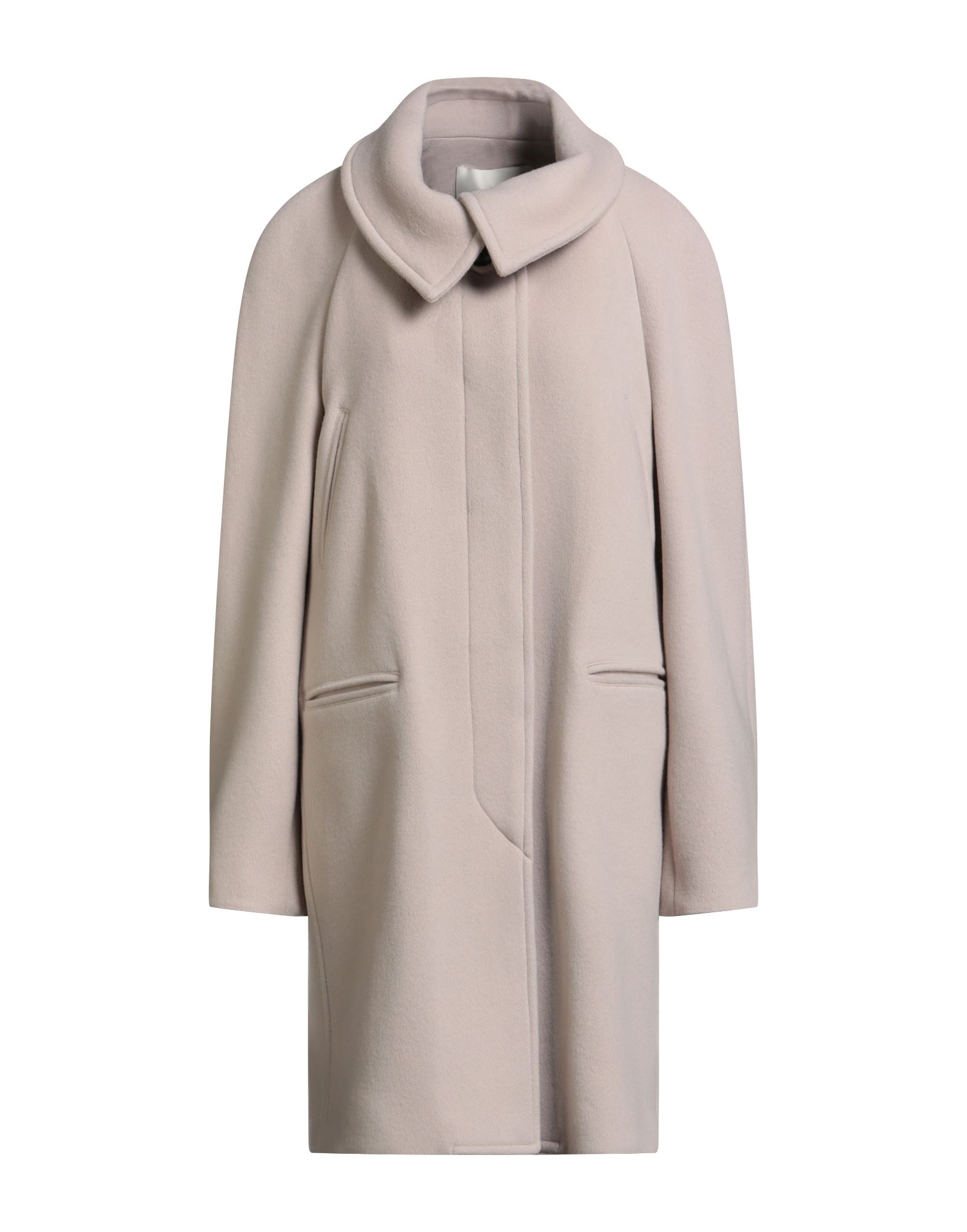 싱글 브레스티드 코트, 펠트, 장식 부착 없음, 솔리드 컬러, 클래식 칼라, 롱 슬리브, 안감있음, 히든 버튼 여밈, 멀티 포켓, 드라이클리닝, 표백 금지, 건조기 사용불가, 이 브랜드는 사이즈가 크게 나옵니다, 편안함과 우아함이 결합된 격식을 갖춘 세련된 포멀 오피스 룩. 이미지