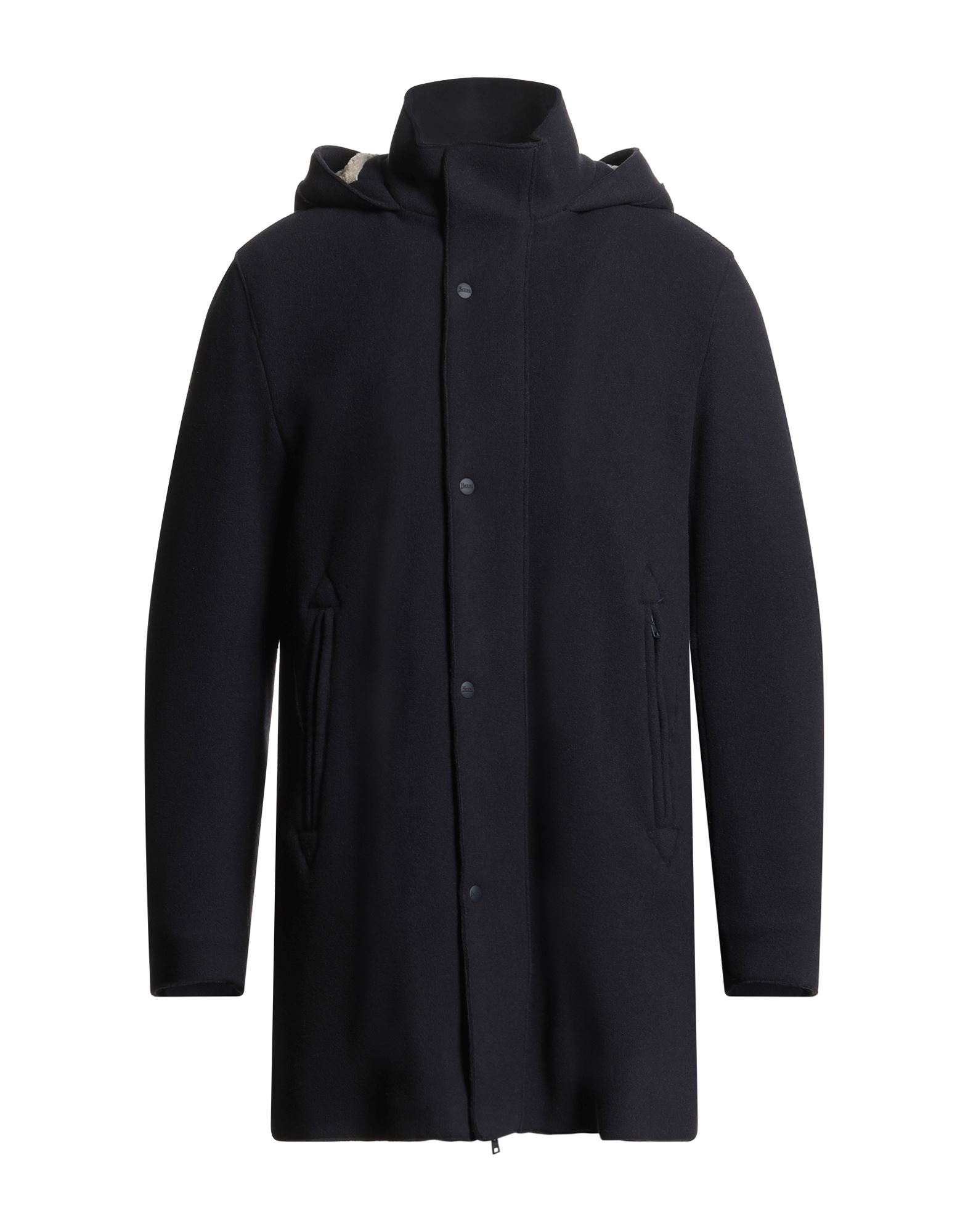 싱글 브레스티드 코트, 플란넬, 솔리드 컬러, 장식 부착 없음, 후드, 롱 슬리브, 셰르파 패브릭 내부, 스냅버튼 여밈, 지퍼 여밈, 멀티 포켓, 드라이클리닝, 표백 금지, 건조기 사용불가. 이미지