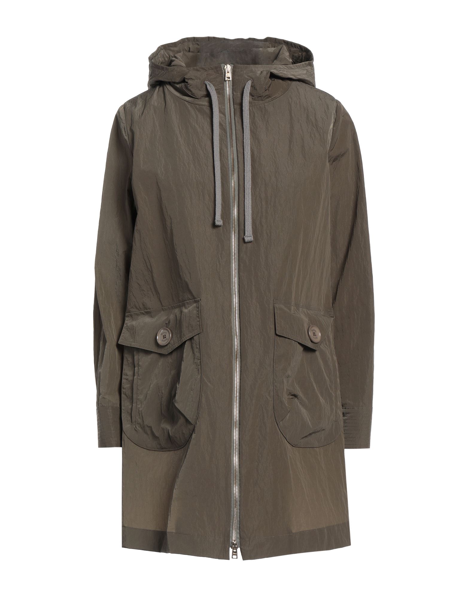 레인코트, 테크니컬 패브릭, 브랜드 로고, 솔리드 컬러, 후드, 롱 슬리브, 부분적으로 안감 처리한 내부, 지퍼 여밈, 플랩 포켓, 웰트 포켓, 드라이클리닝, 표백 금지, 건조기 사용불가. 이미지