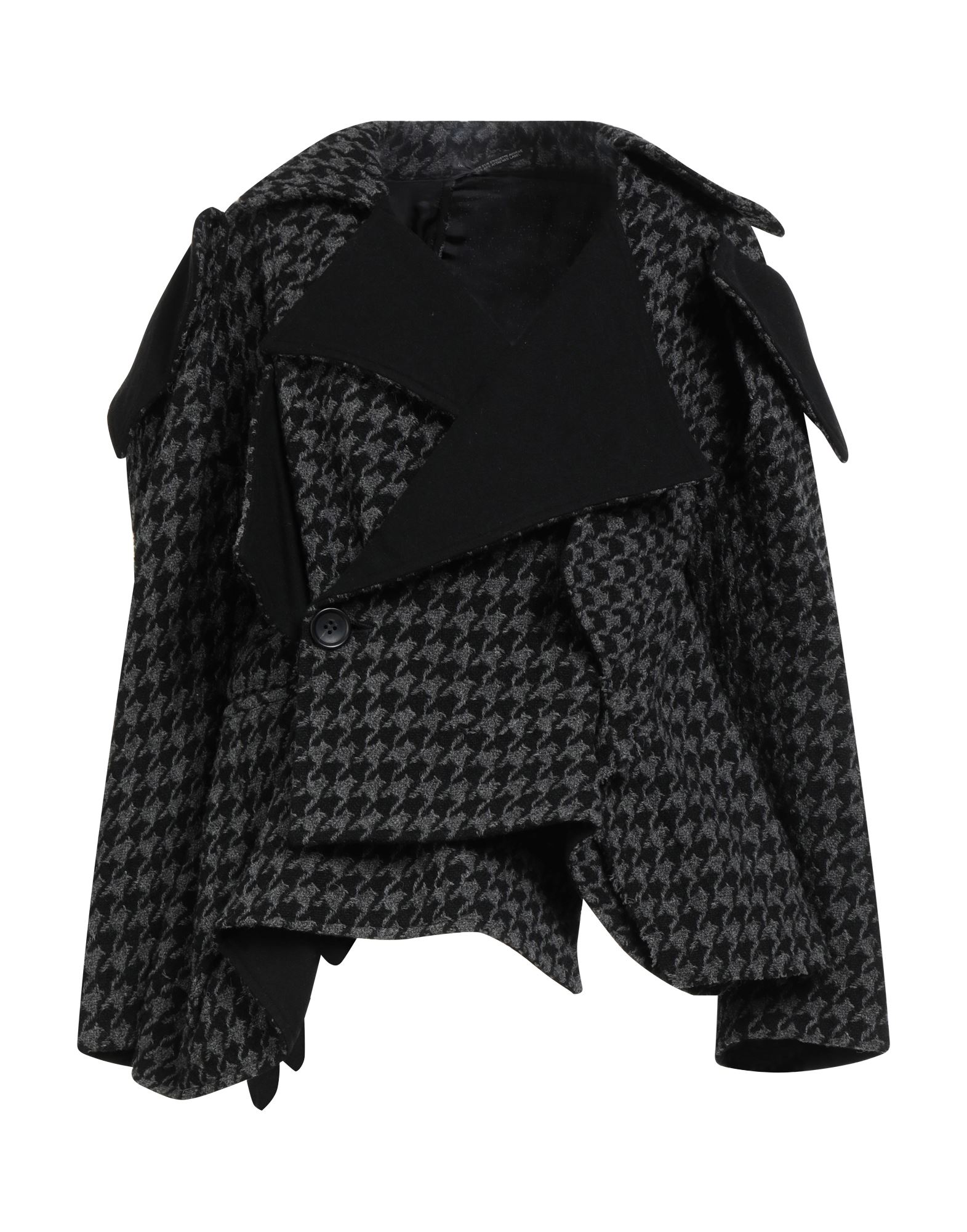 자켓, 플란넬, 장식 부착 없음, 하운드투스, 라펠, 싱글브레스티드, 롱 슬리브, 안감있음, 1 버튼, 드라이클리닝, 표백 금지, 건조기 사용불가, 편안함과 우아함이 결합된 격식을 갖춘 세련된 포멀 오피스 룩. 이미지